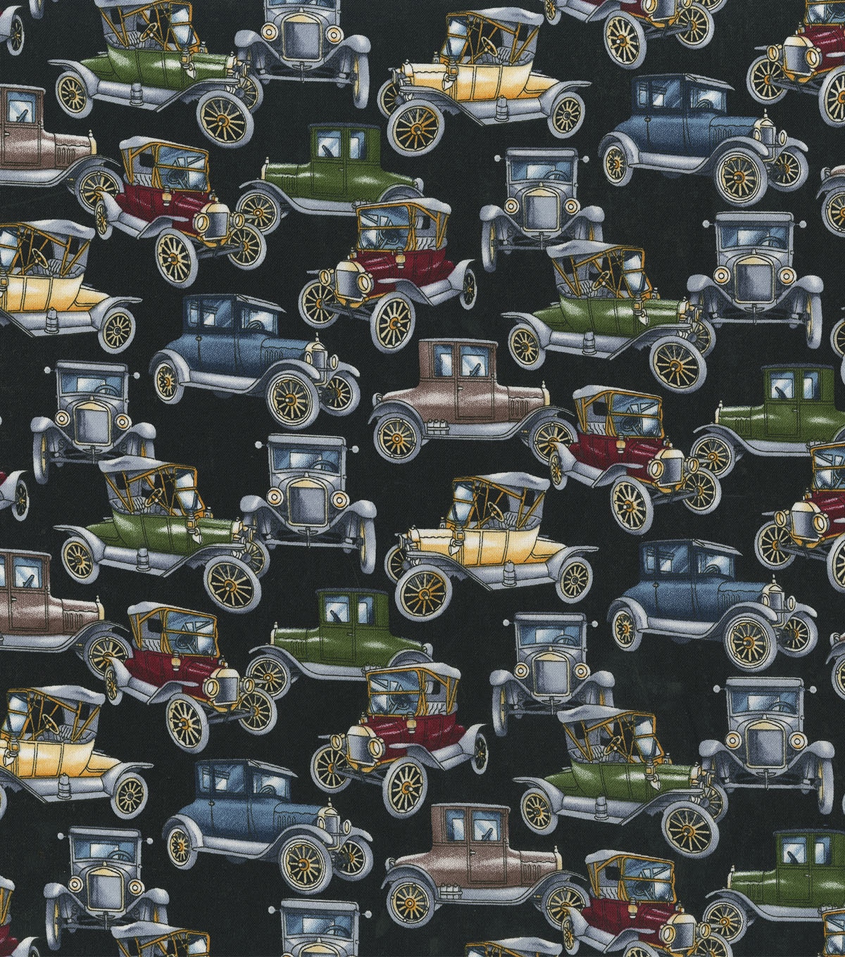 Novelty Cotton Fabric -Antique Cars on Black | JOANN