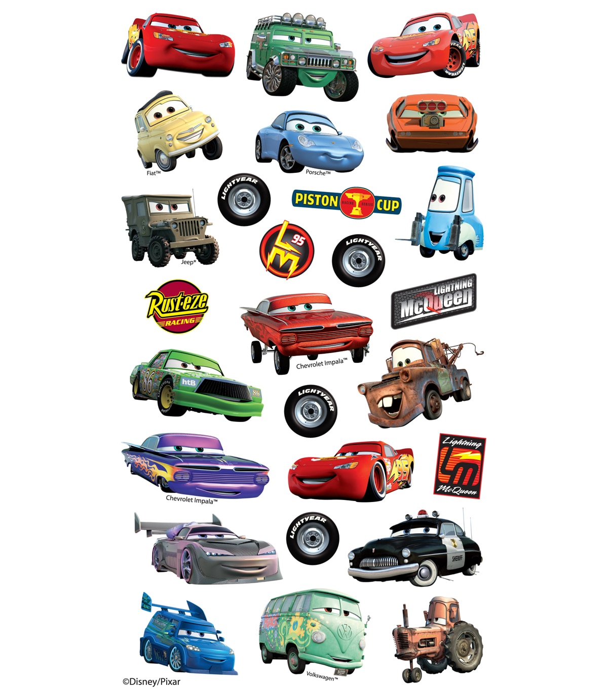 Disney 27 pk Cars Foil Stickers JOANN