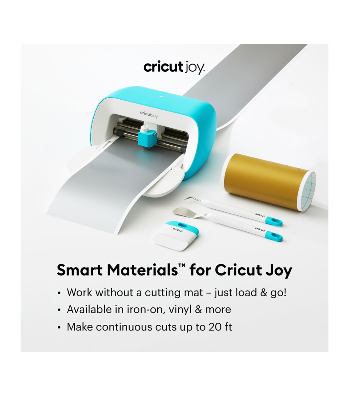 Cricut Joy Permanent Smart Vinyl White 20ft Roll JOANN