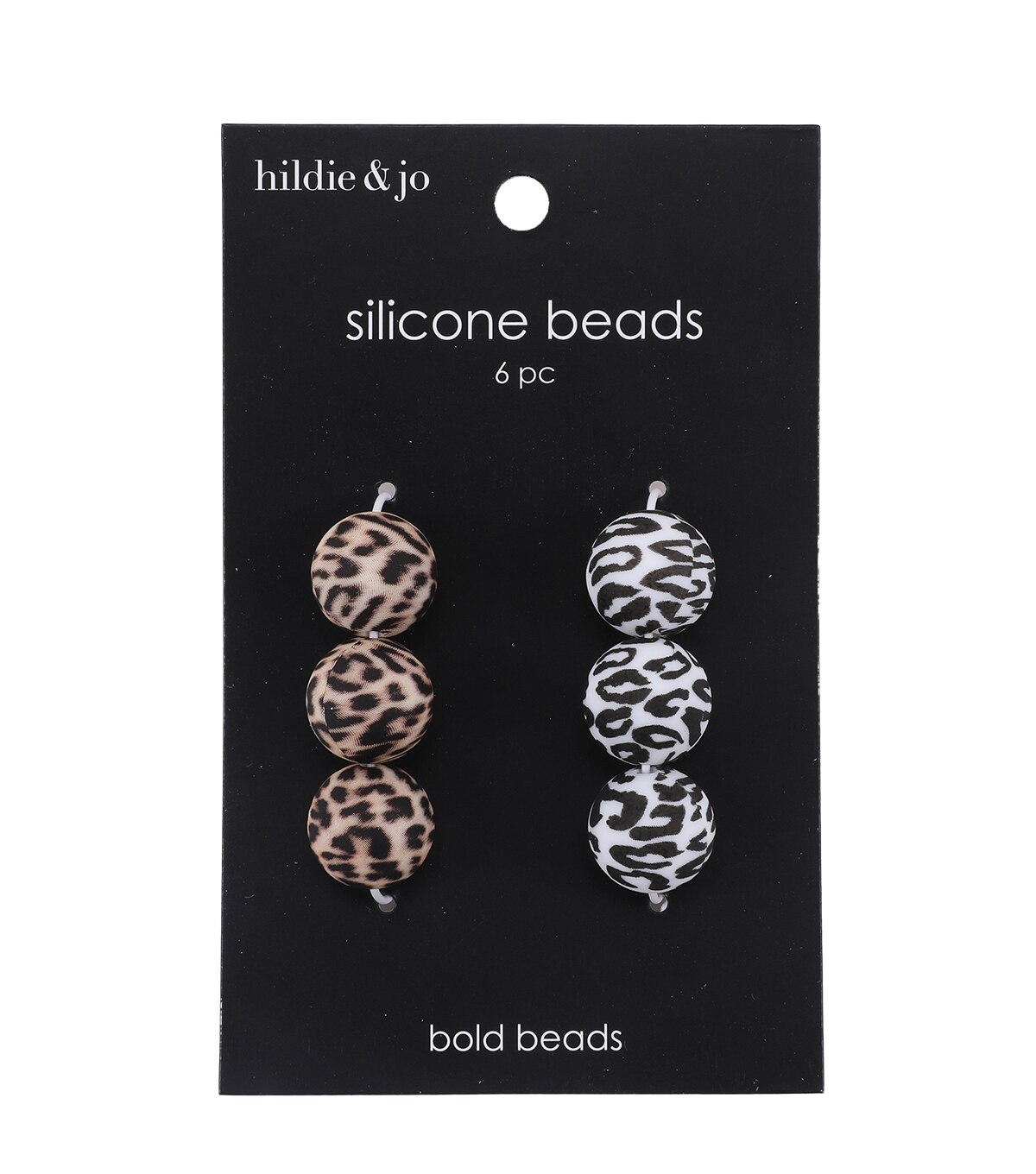 hildie & Jo 0.6 Novelty Animal Print Silicone Beads 6pc - Craft Beads - Beads & Jewelry Making