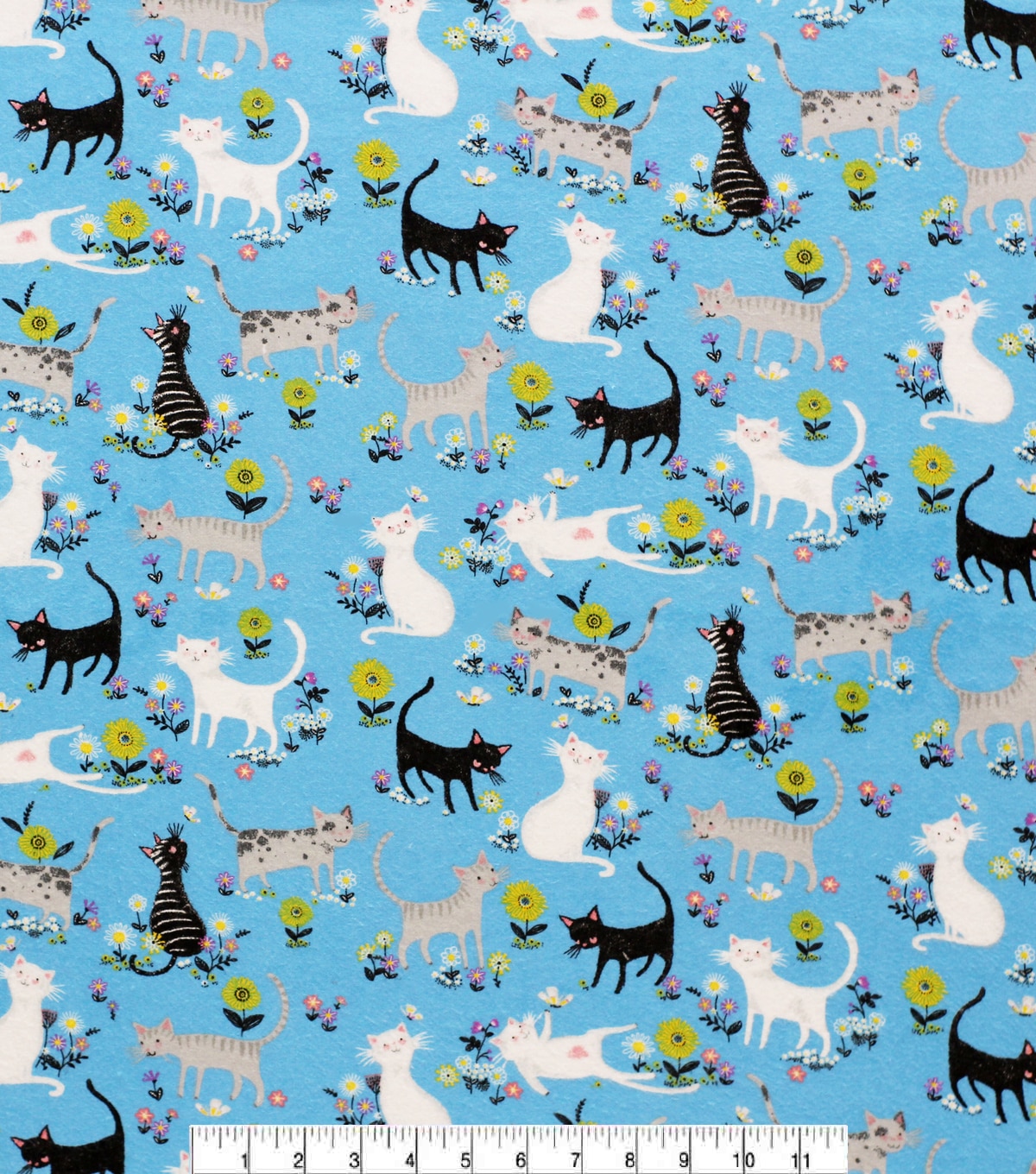 Floral Cats Super Snuggle Flannel Fabric JOANN