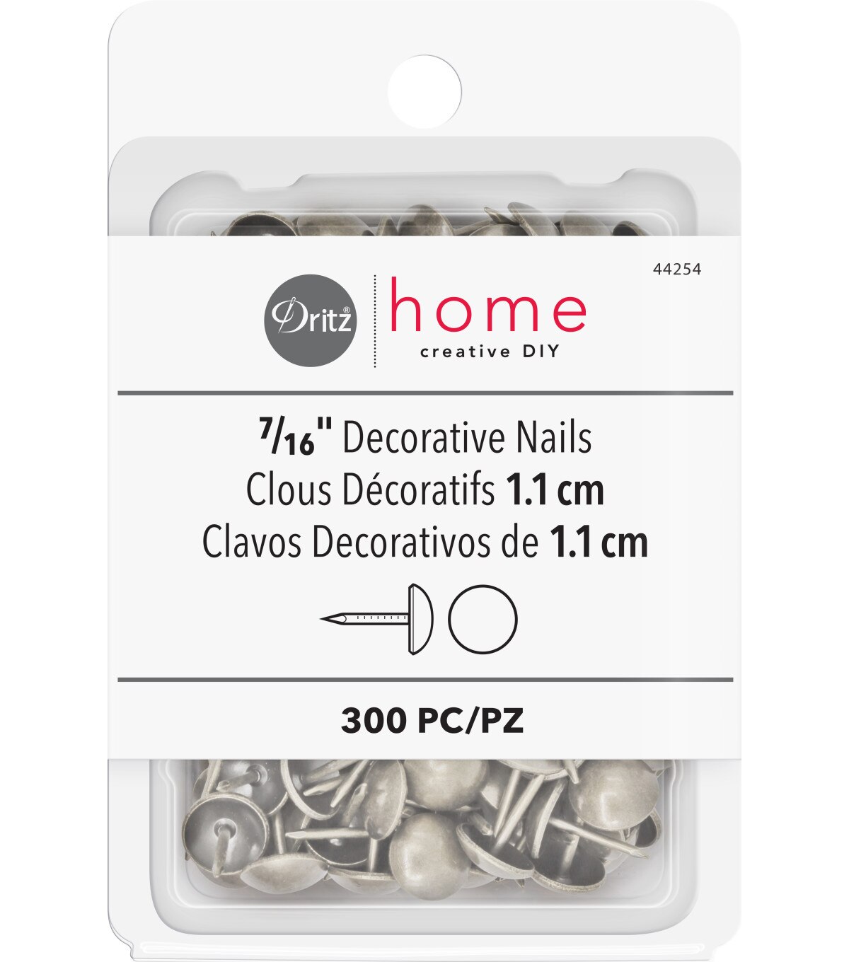 Dritz Home 300pk Decorative Nails Brushed Silver JOANN   14825509 