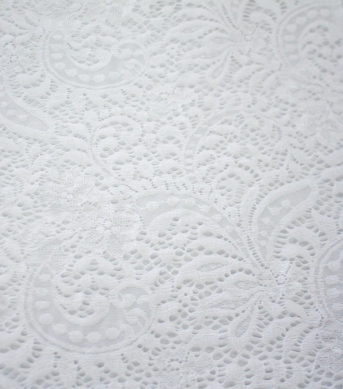 Stretch Knit Fabric Solid White Paisley Floral | JOANN