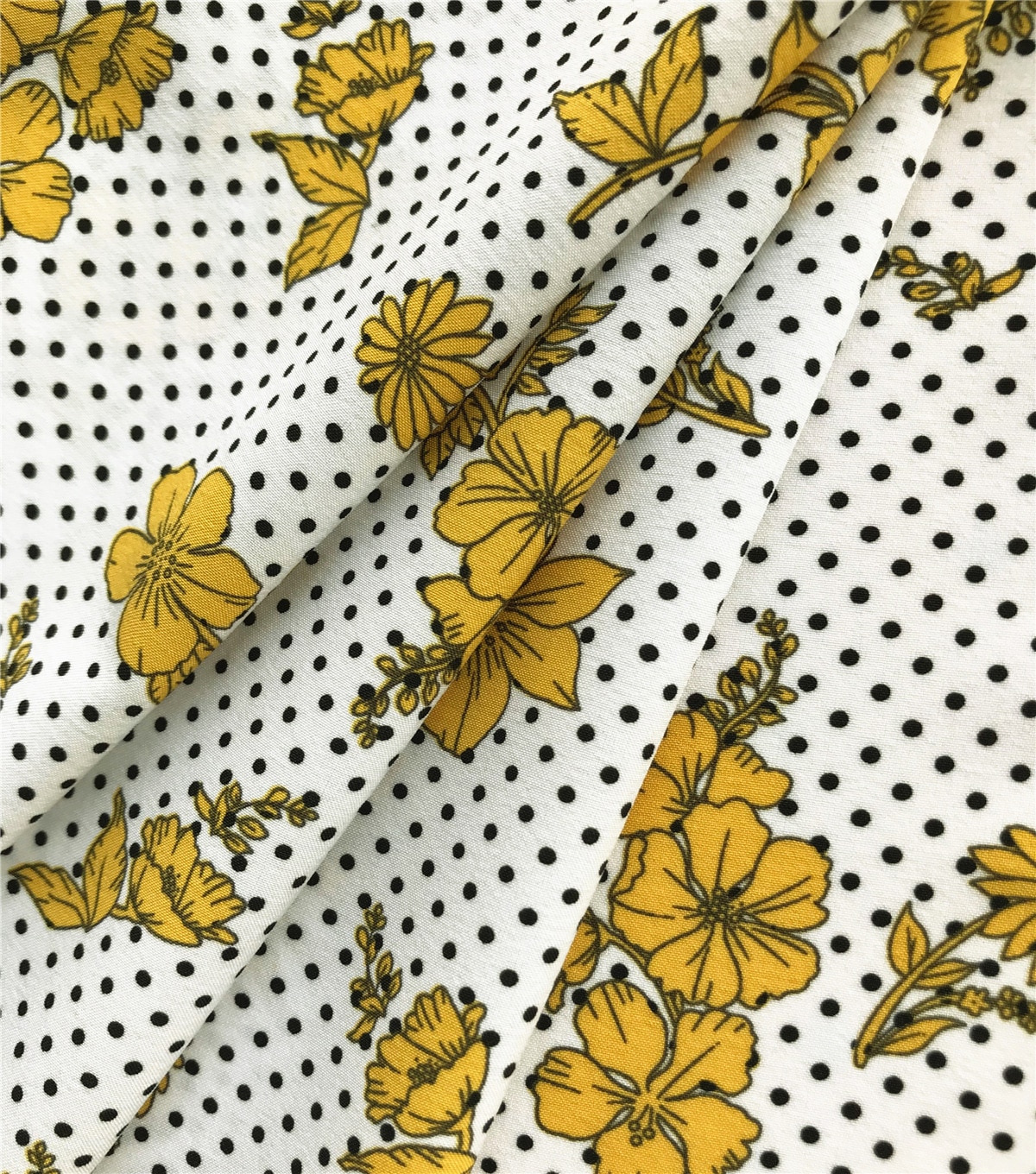 Silky Stretch Chiffon Fabric Yellow Mini Floral | JOANN