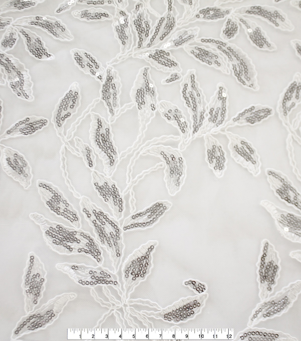 Embellished Mesh Fabric Sequin Vines & Leaves | JOANN