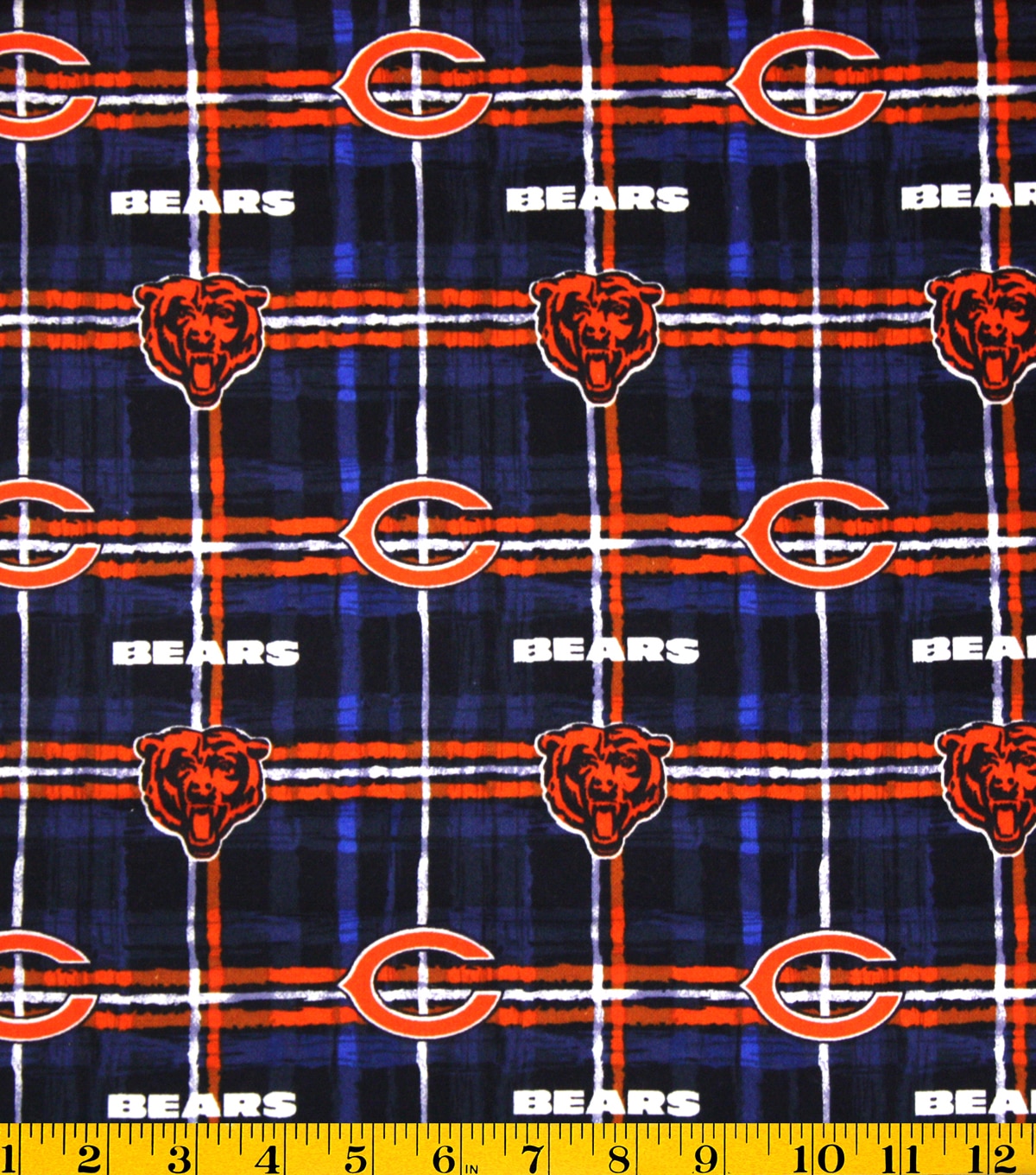 Chicago Bears Plaid Flannel Fabric 42” JOANN