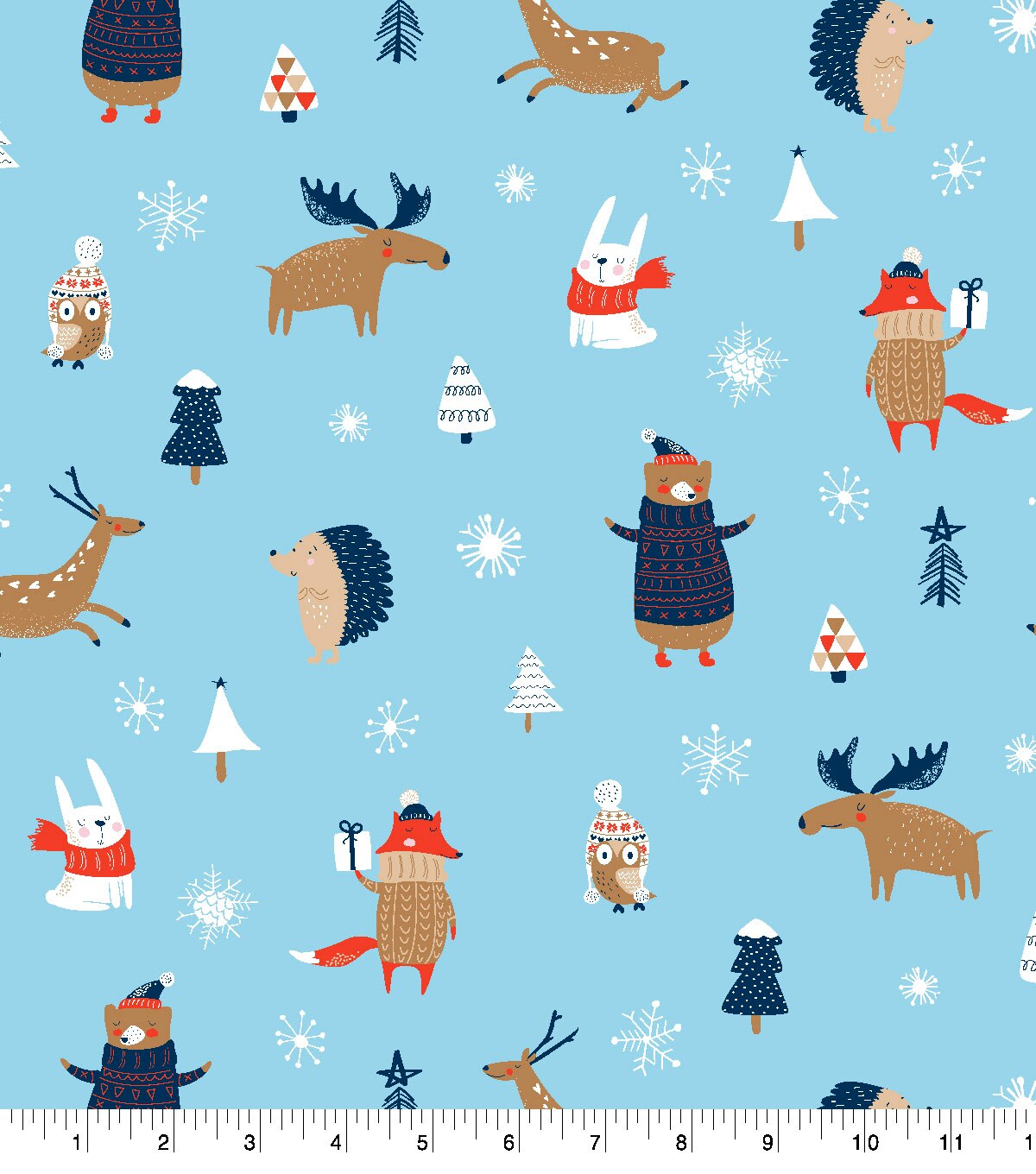 Super Snuggle Flannel Fabric Holiday in the Forest | JOANN