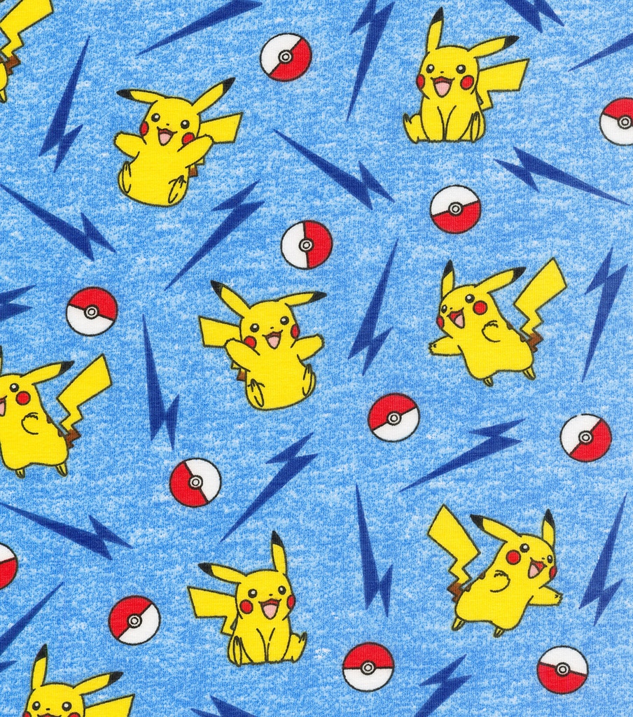 Pokemon Knit Cotton Fabric Pikachu Bolt | JOANN