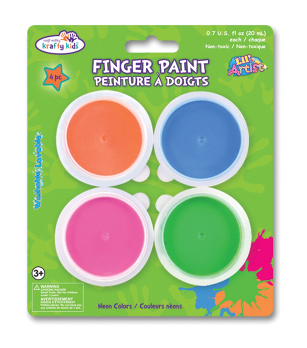 Finger Paint Tubs .7oz 4/Pkg-Neons | JOANN