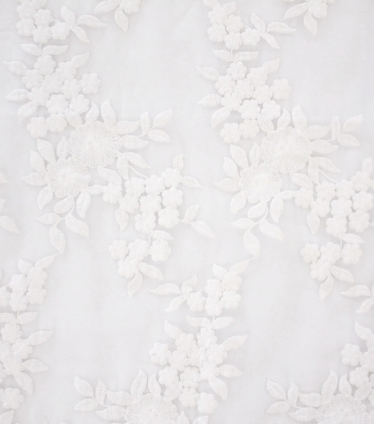 Embellished Organza Fabric-Ivory Climbing Floral | JOANN