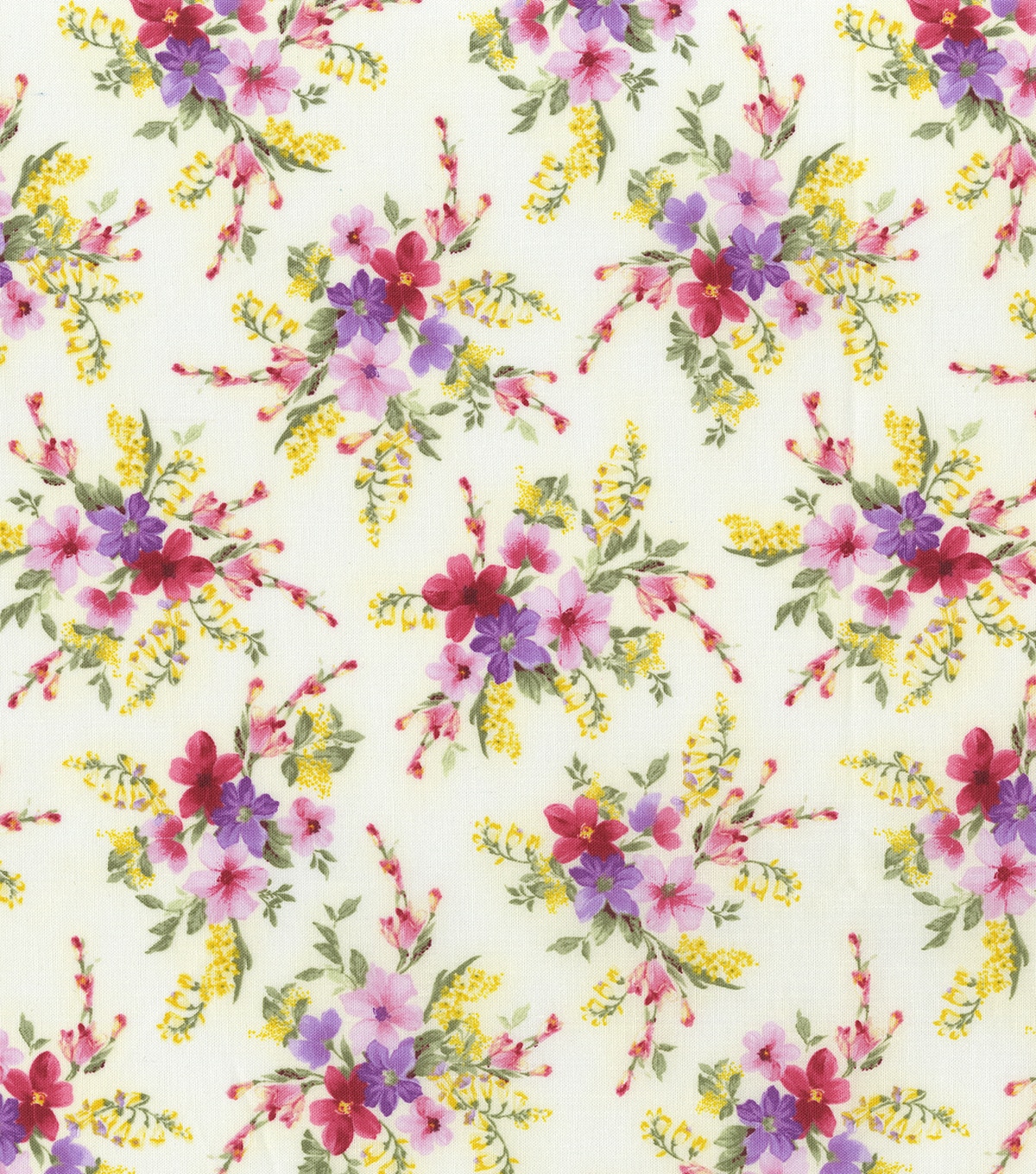 Premium Cotton Fabric Large Floral on Ivory | JOANN