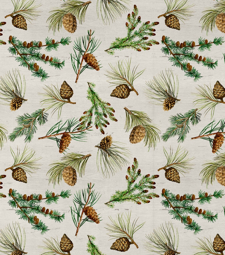 Christmas Cotton Fabric Pinecone Allover Glitter | JOANN