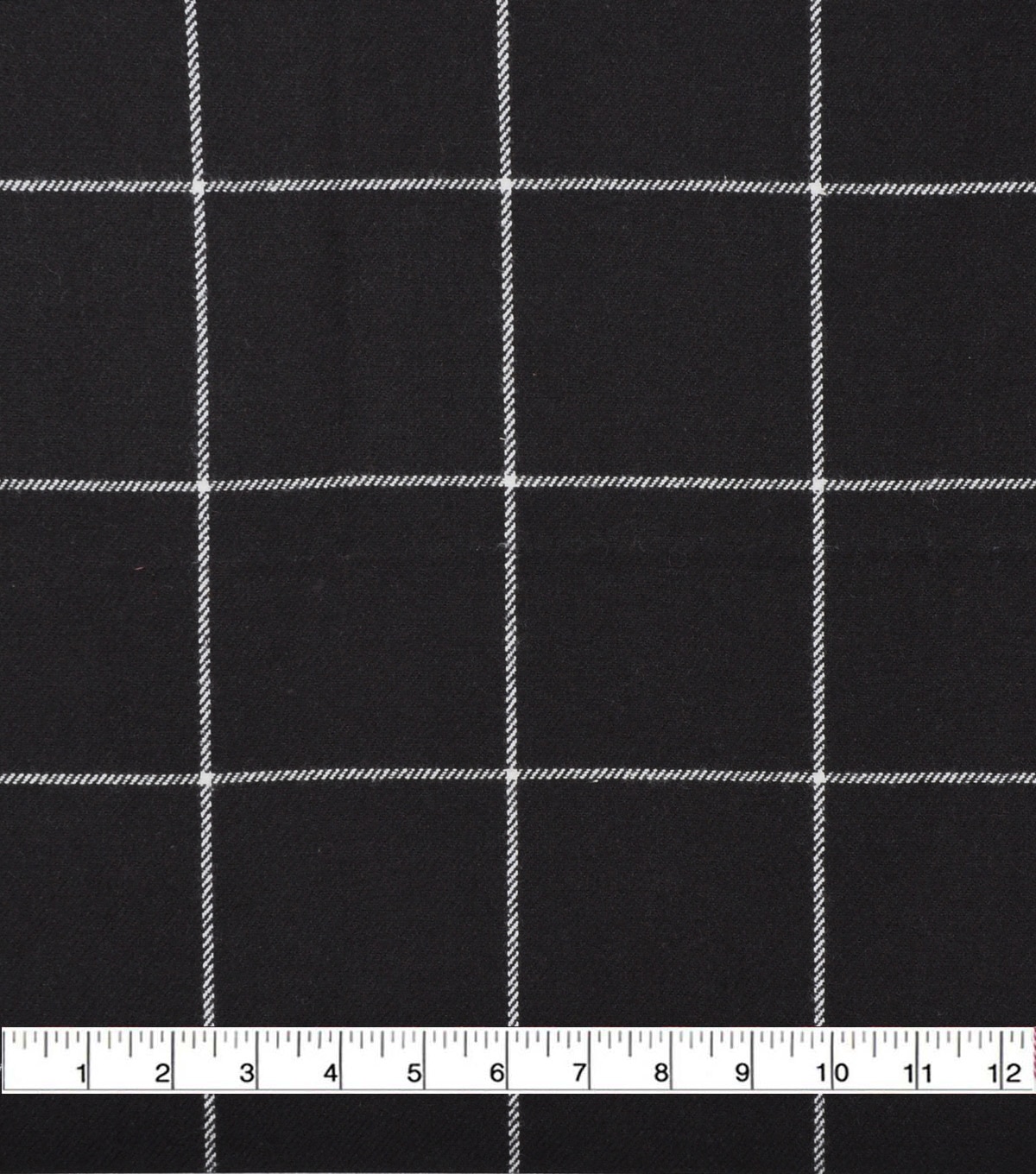 Plaiditudes Brushed Cotton Fabric Black & White Windowpane Plaid JOANN