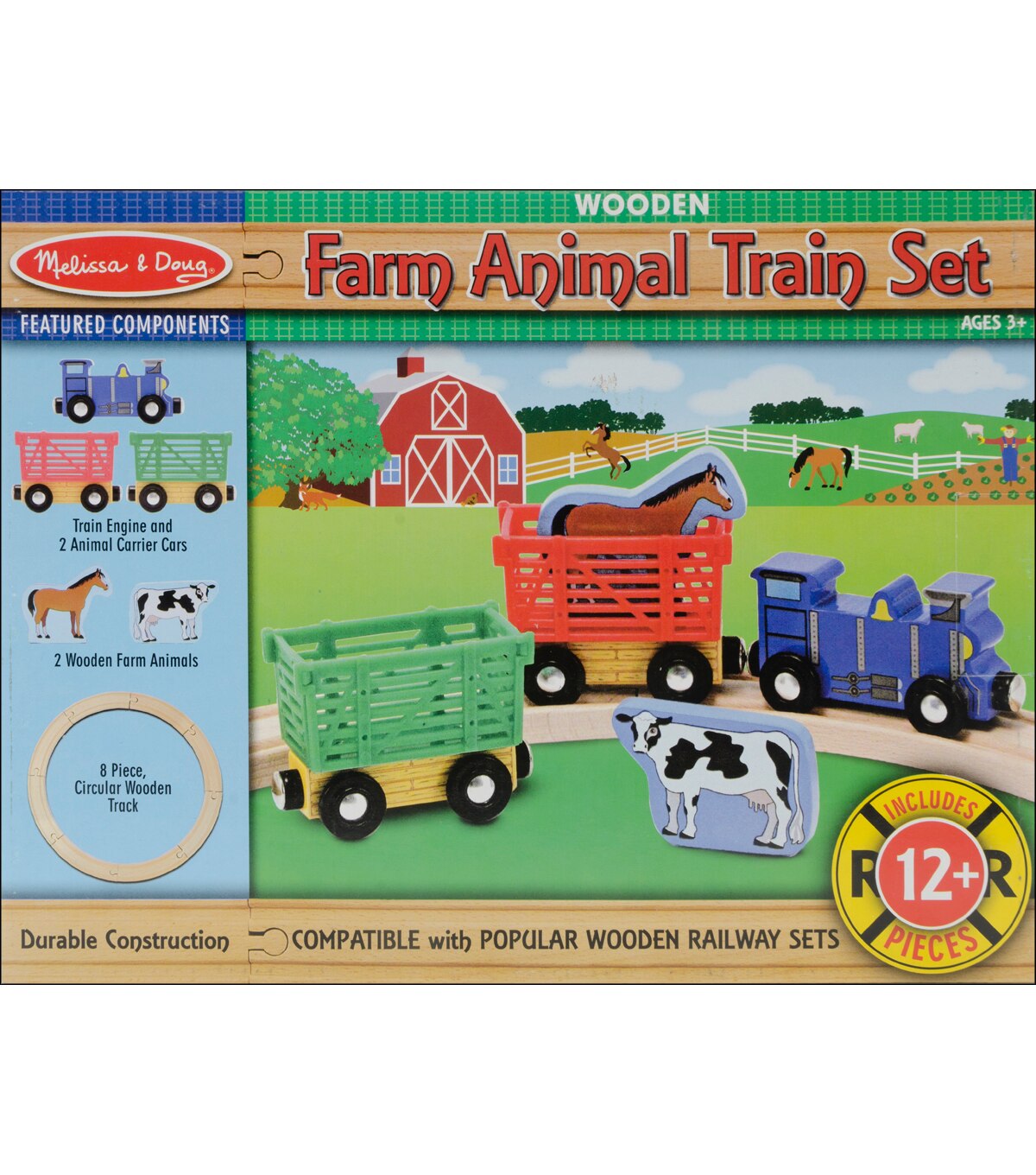 melissa and doug farm animal train set