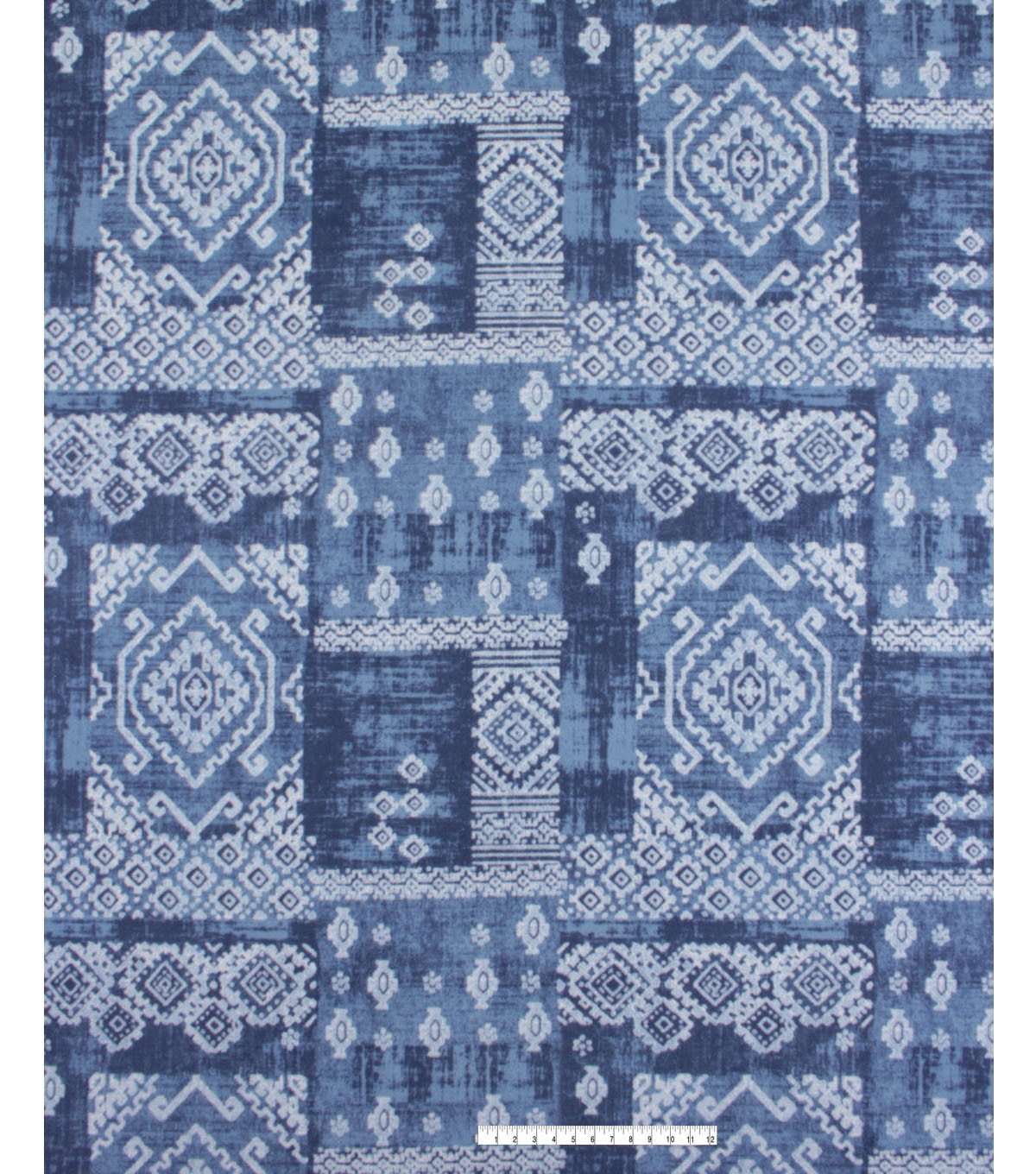 No Sew Fleece Throw Kit Navy Aztec Patch | JOANN