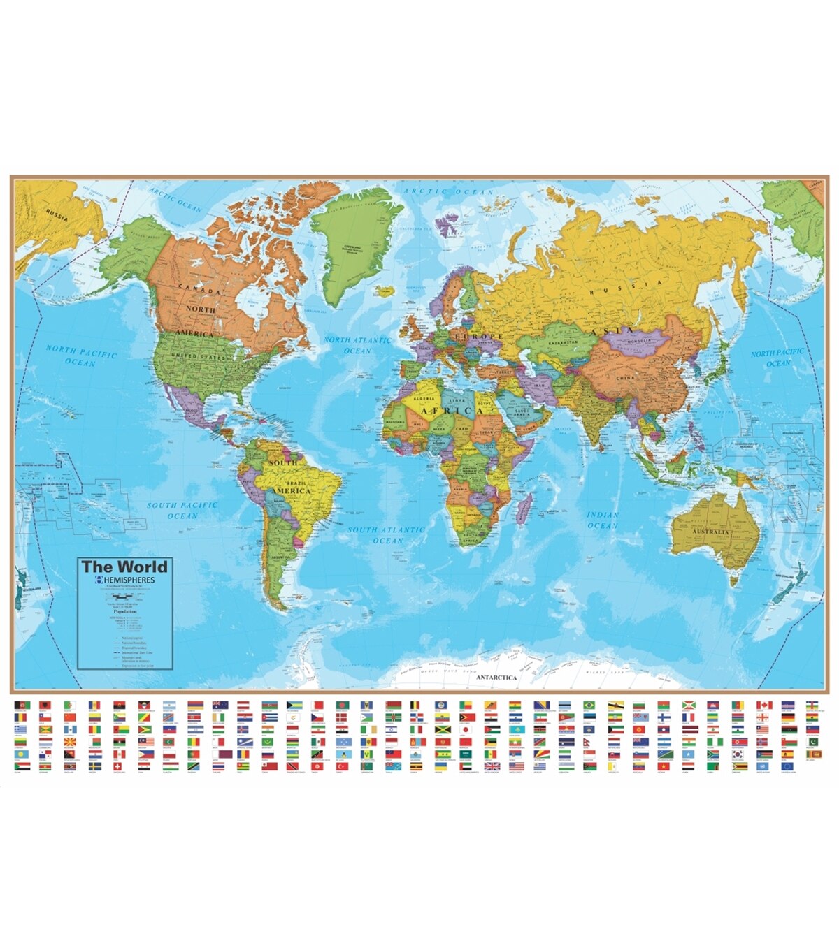 Hemispheres Laminated Map, U.S. World 2 Map Pack | JOANN