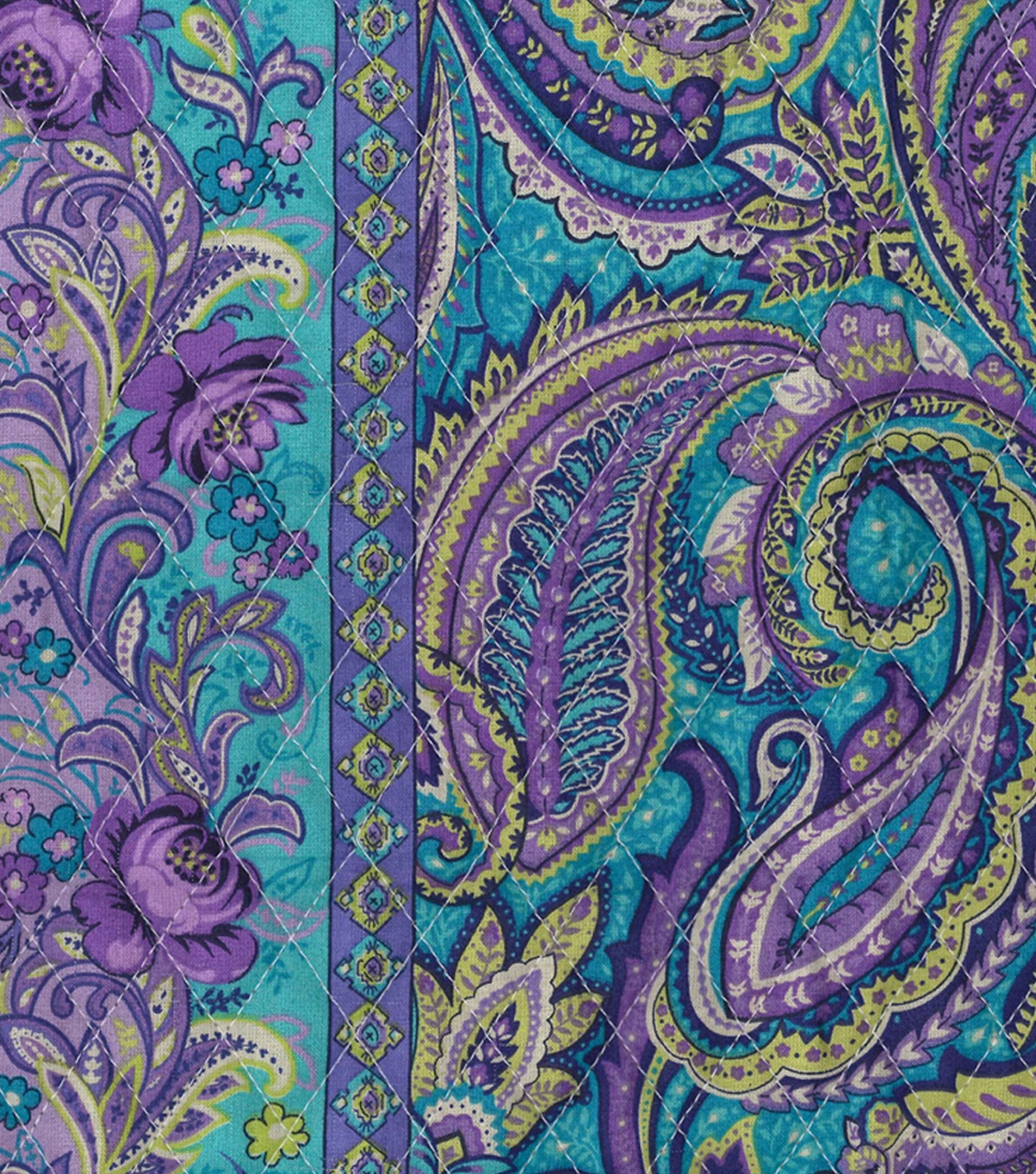 Turquoise Purple Paisley Quilt Fabric 42” | JOANN