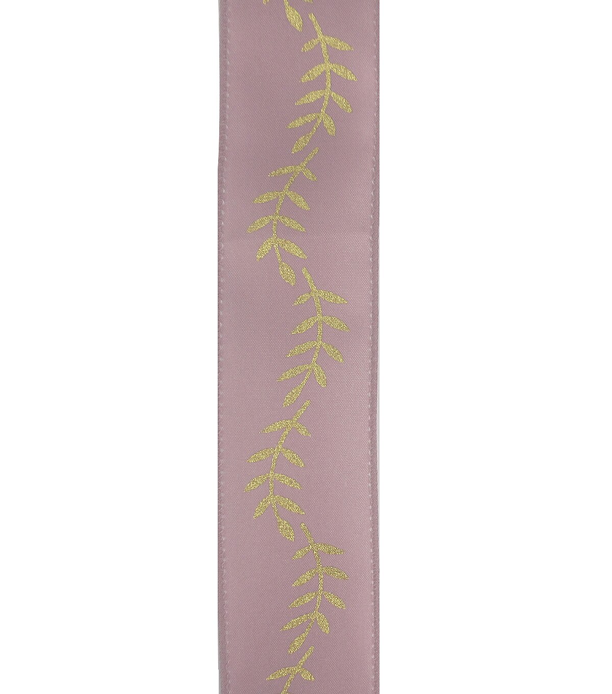 Save the Date Ribbon 1.5''x15'-Gold Ferns on Mauve | JOANN