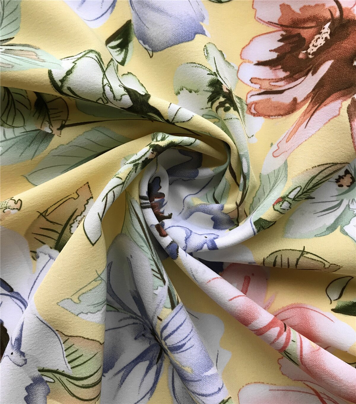 Silky Stretch Chiffon Fabric-Yellow Floral | JOANN