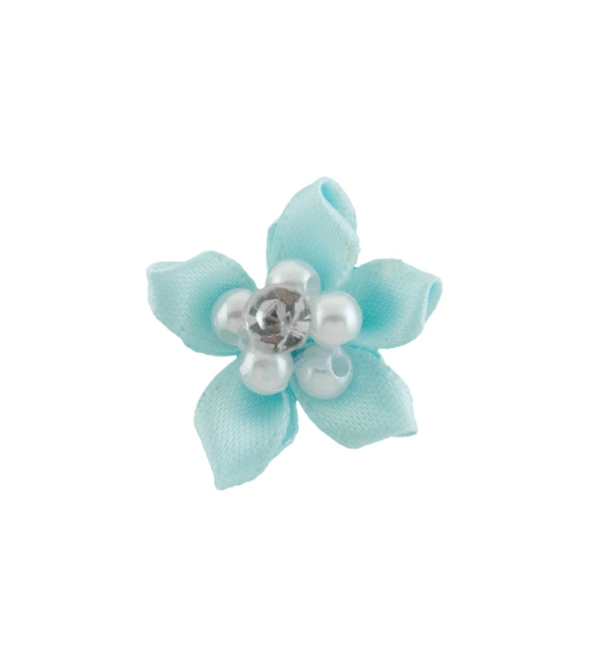 Offray Ribbon Accents Light Blue Flowers with Gems 6pcs | JOANN