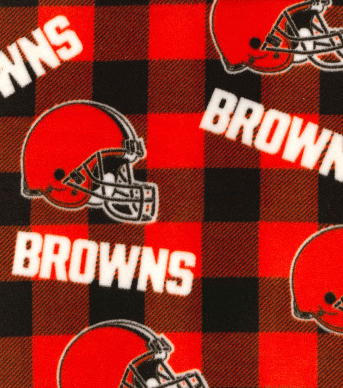 Cleveland Browns Fleece Fabric Buffalo Plaid Joann