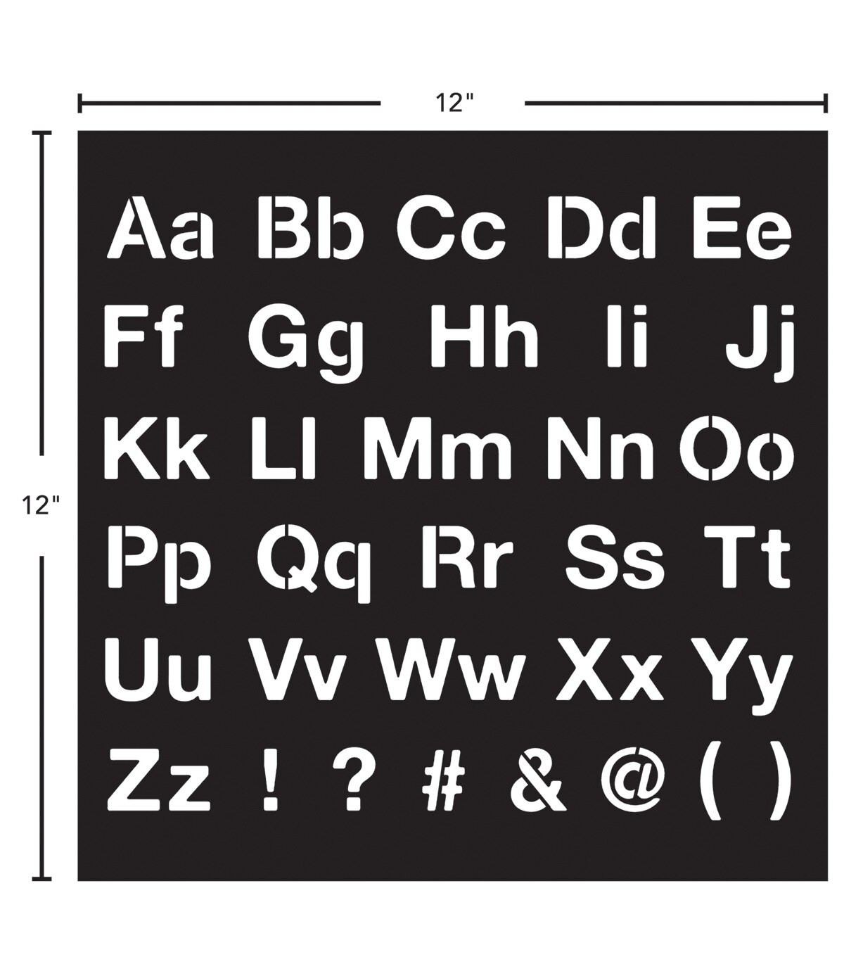 Folkart 12x12 Adhesive Stencil Sans Serif Alphabet Joann