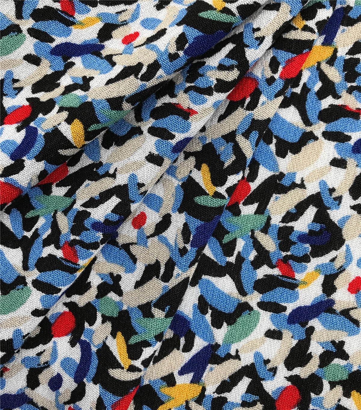 Silky Crinkle Rayon Fabric Multi Abstract Brushstrokes | JOANN