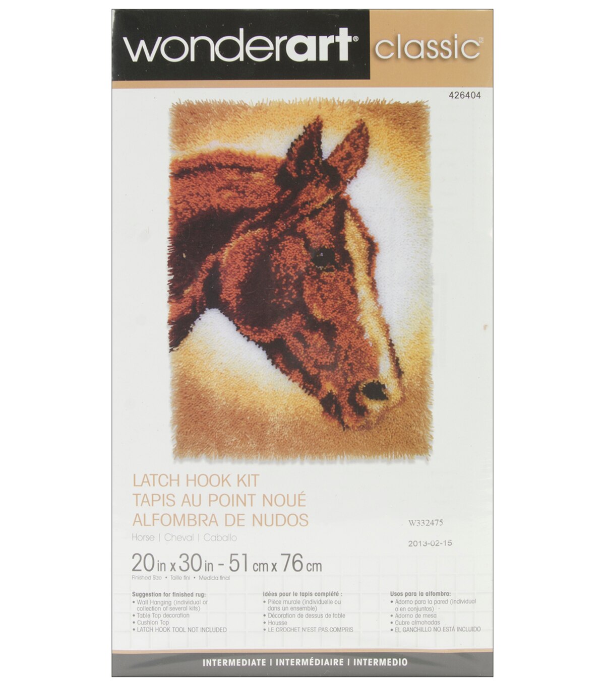 Wonderart Classic Latch Hook Kit 20X30 Horse