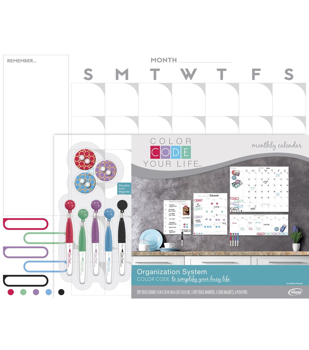 Download The Board Dudes Color Code Your Life Dry Erase Calendar | JOANN