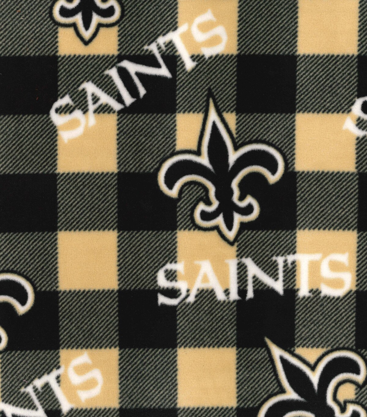 New Orleans Saints Fleece Fabric Buffalo Plaid | JOANN