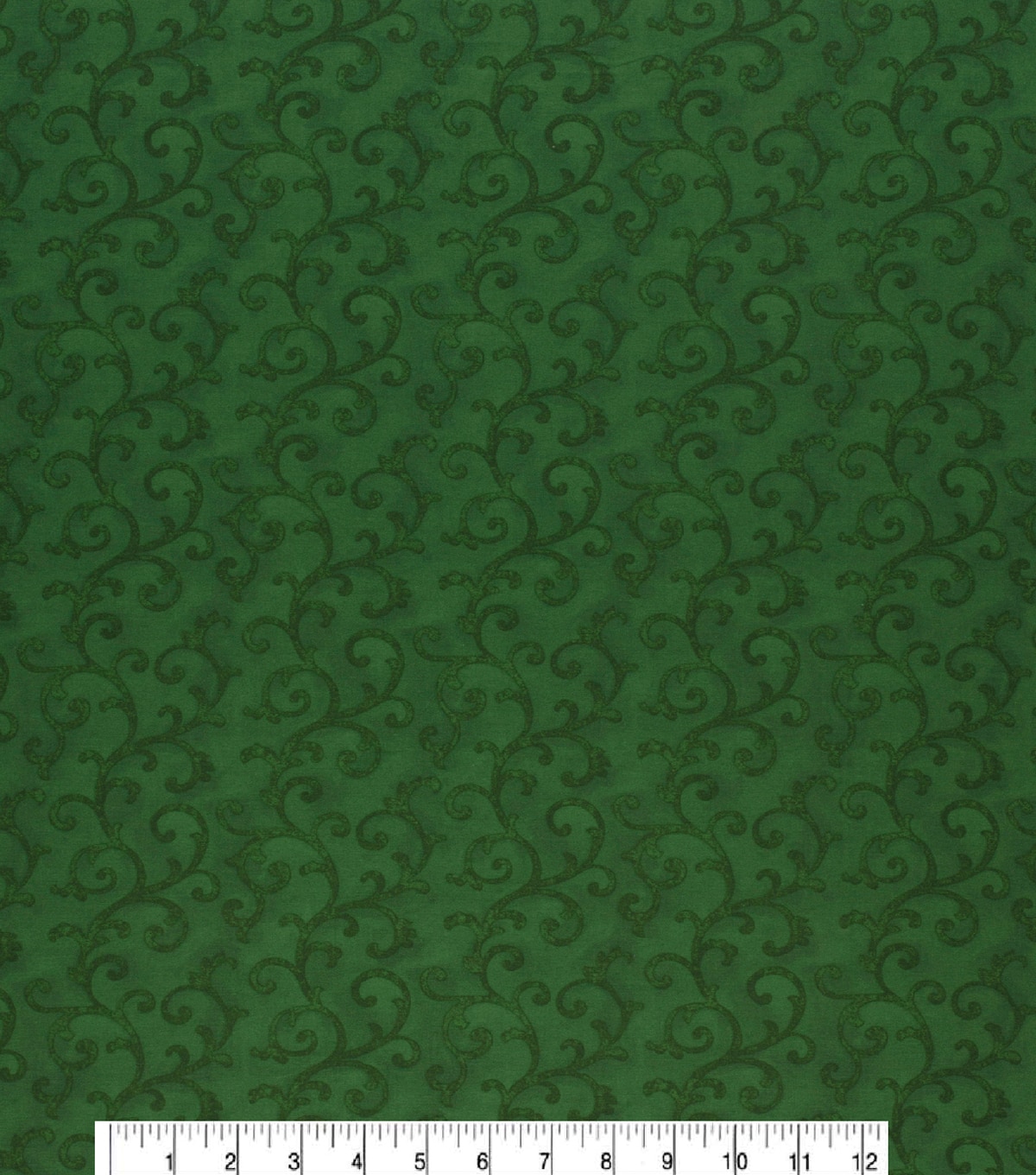 Large Vines Swirl Green Christmas Cotton Fabric | JOANN