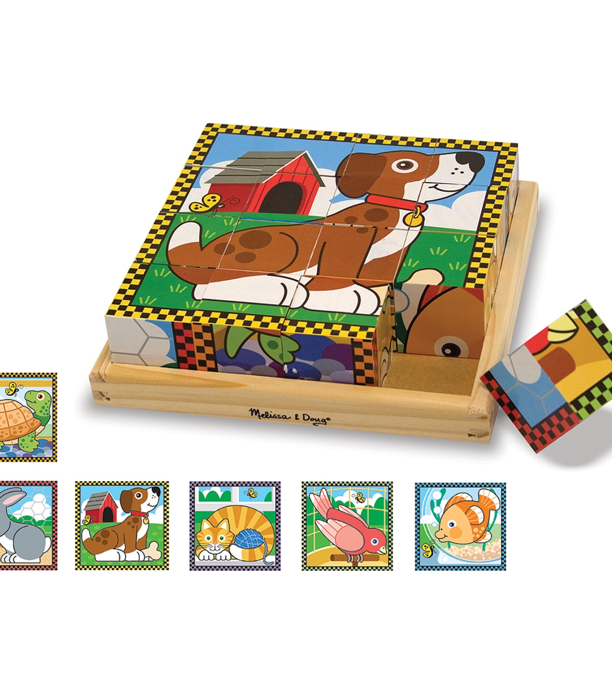 Melissa And Doug Wooden Cube Puzzle Pet Joann