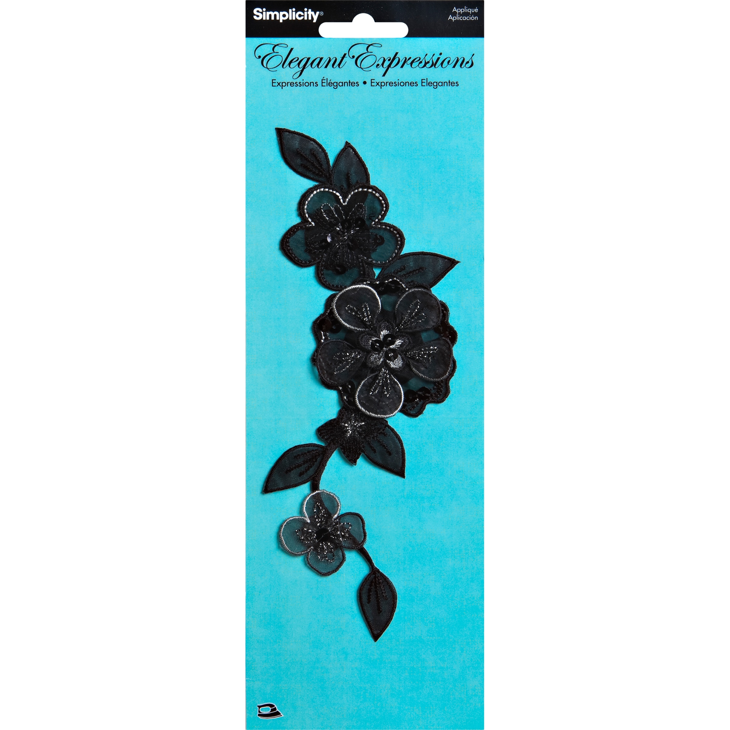 Elegant Expressions Black Iron On Floral Applique Joann 3662