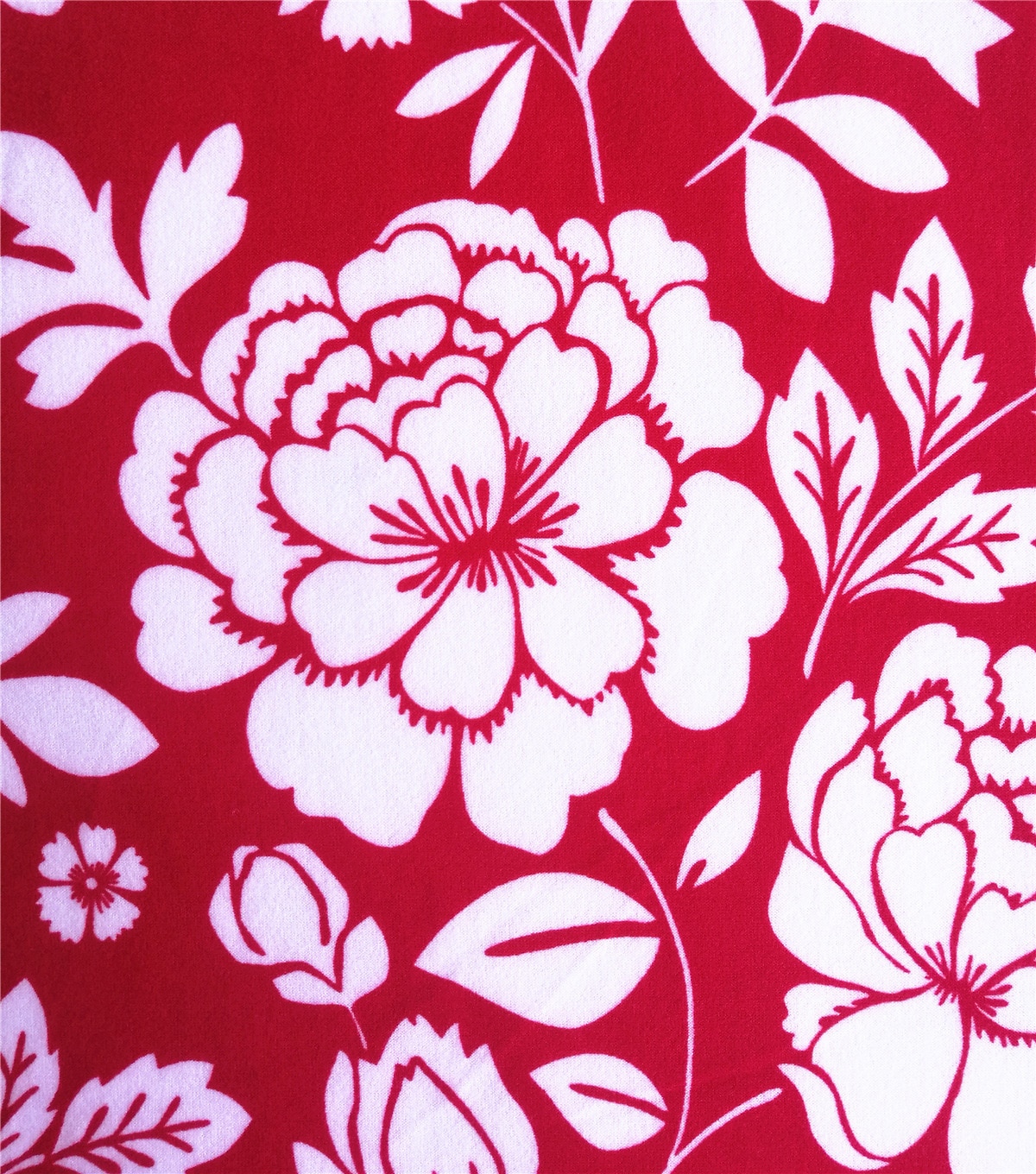 Double Brushed Poly Printed Knit Fabric Femme Floral on Red JOANN