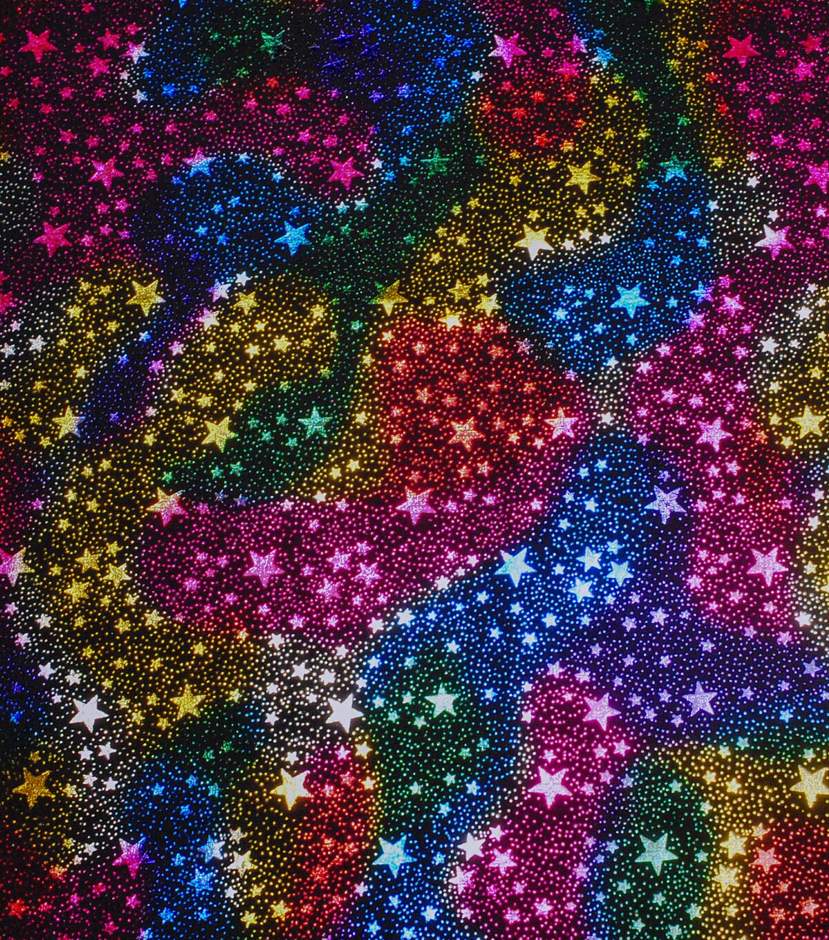 Celebration Cotton Fabric Rainbow Foil Stars | JOANN