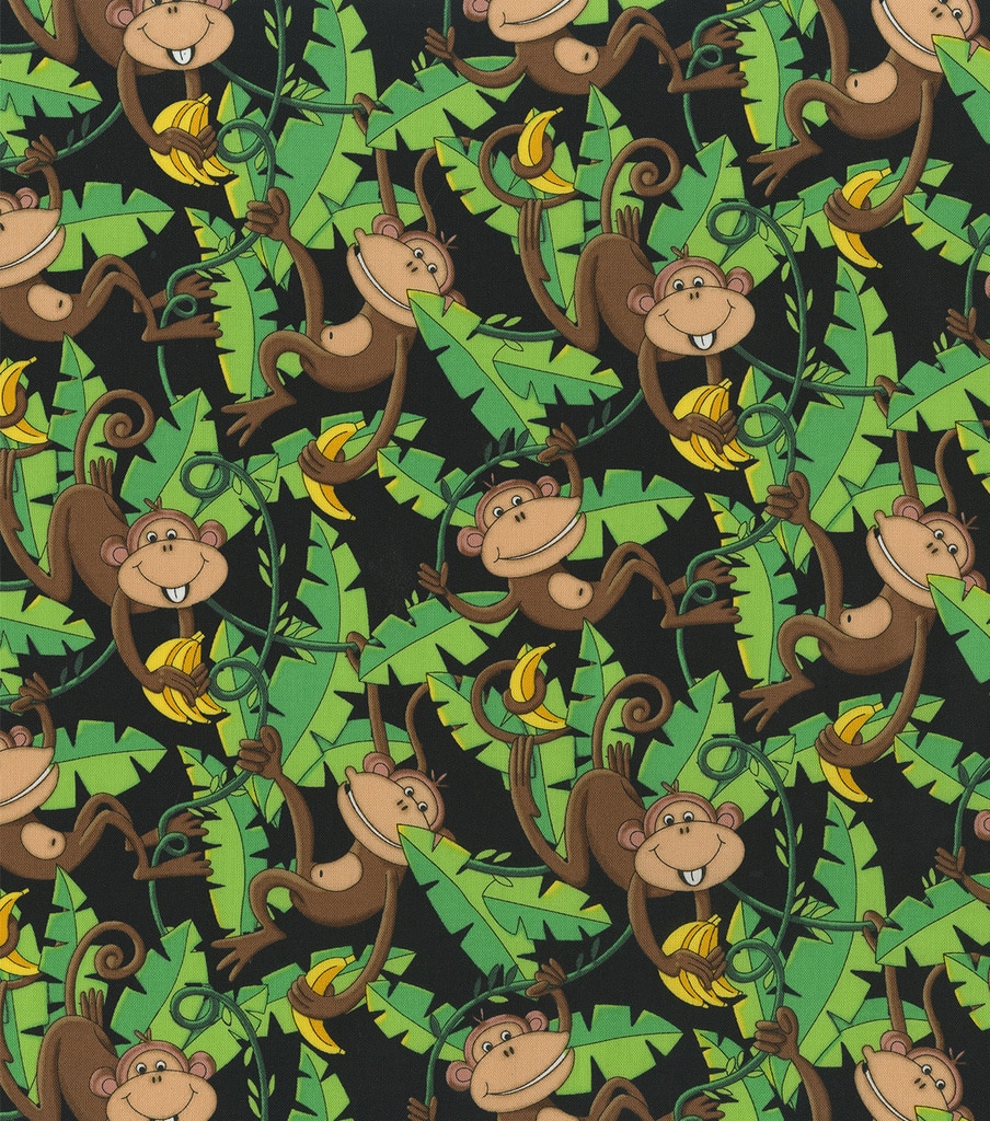 Novelty Cotton Fabric Monkey in Jungle | JOANN