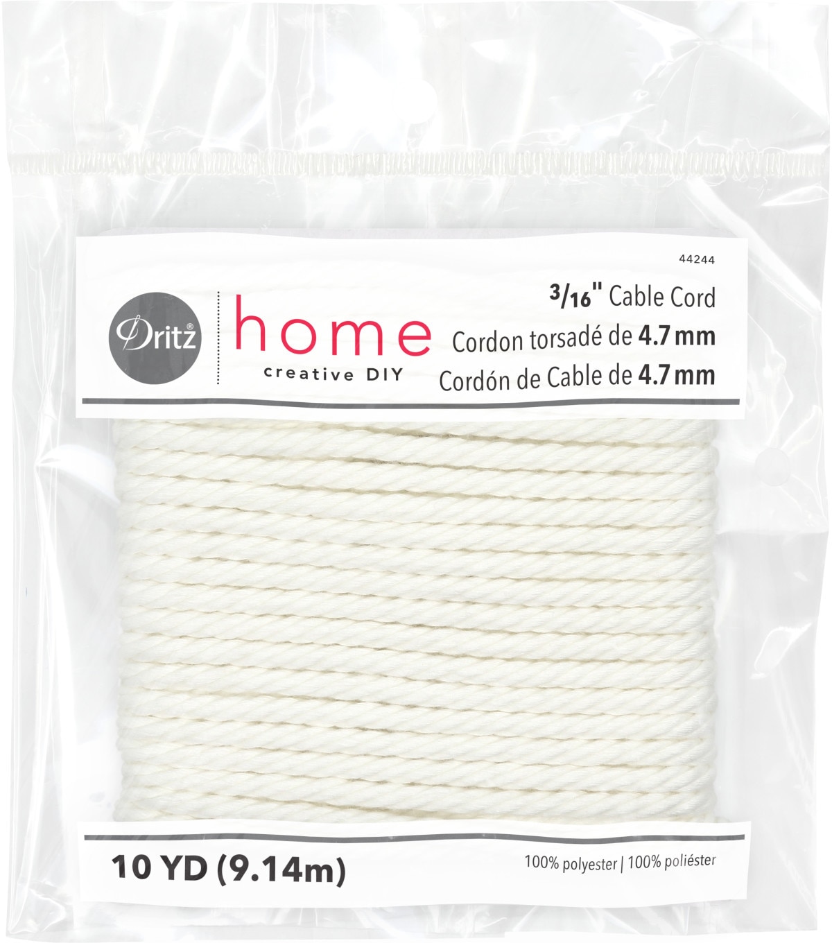 Dritz Home Cable Cord 3 16 10 Yards Pk White JOANN   2828051 