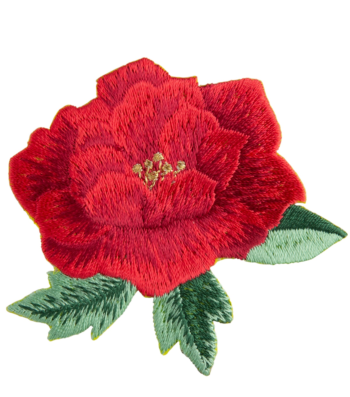 Simplicity Embroidered Rose Floral Iron On Applique Red Joann 3344