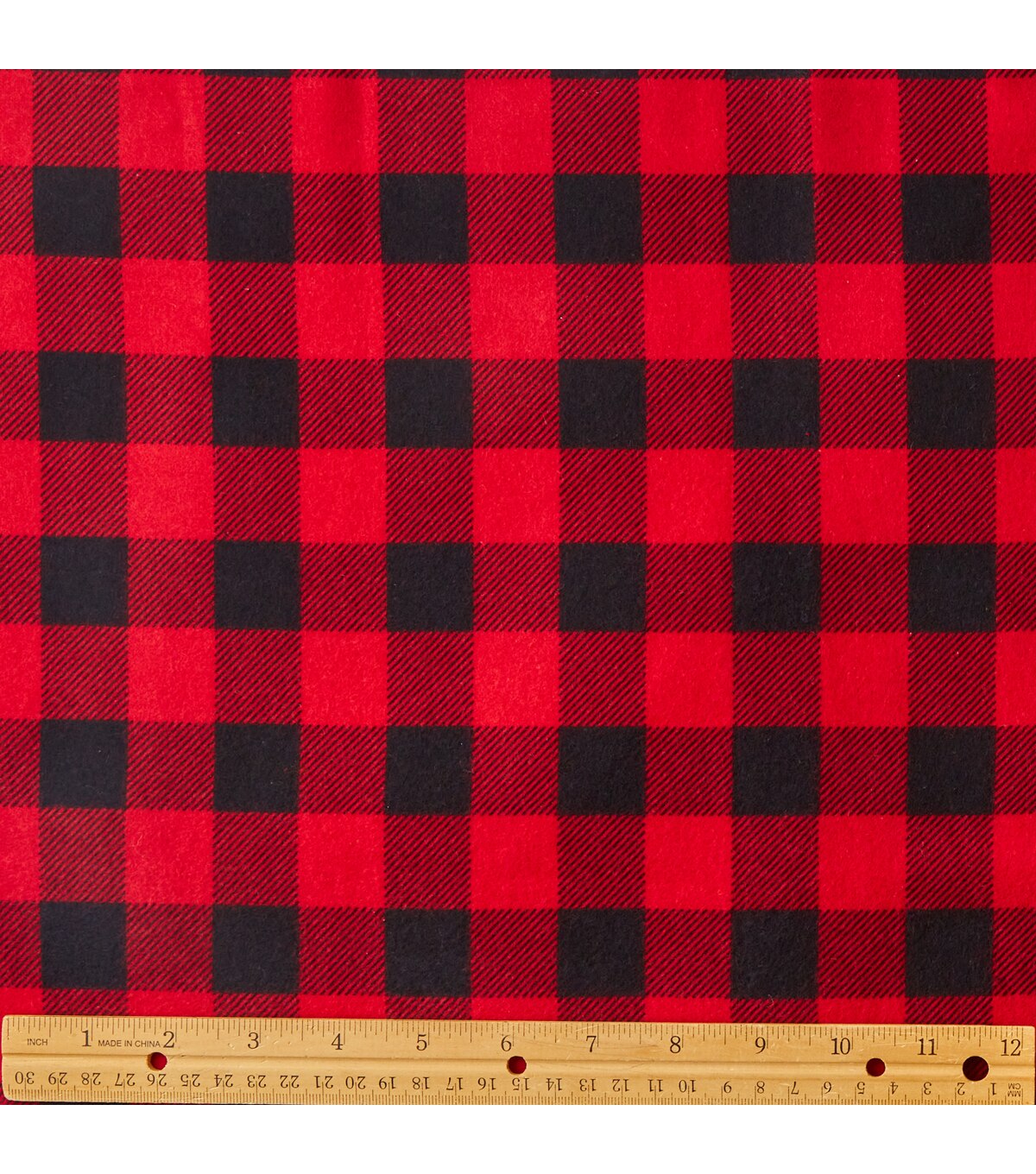 Super Snuggle Flannel Fabric-Red & Black Buffalo Check | JOANN