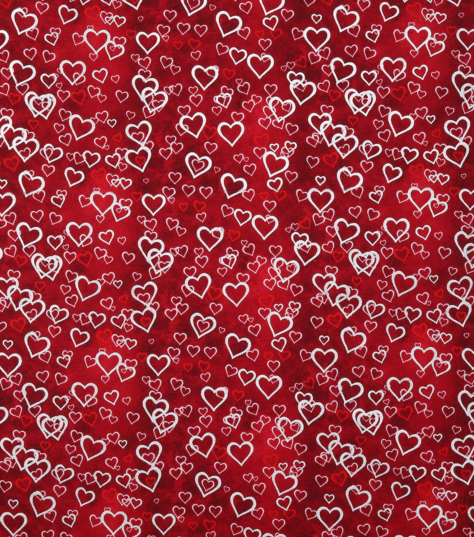 Valentine's Day Cotton Fabric Foiled Falling Hearts JOANN