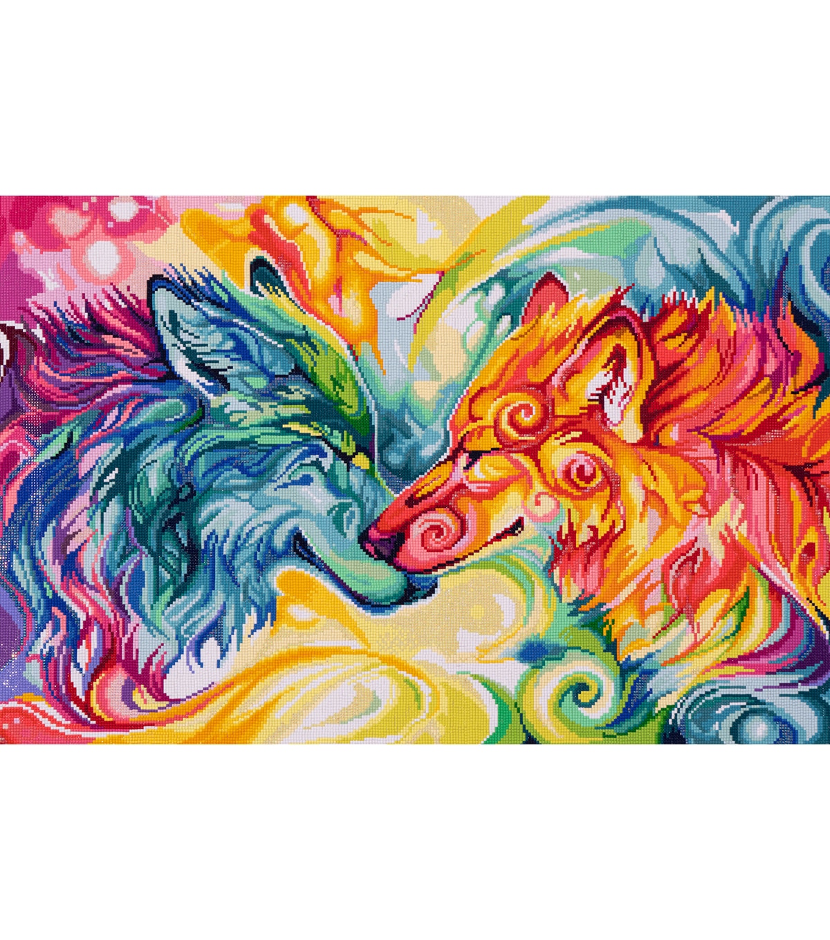 Diamond Art Club 30 x 20 Nuzzling Wolves Diamond Painting Kit