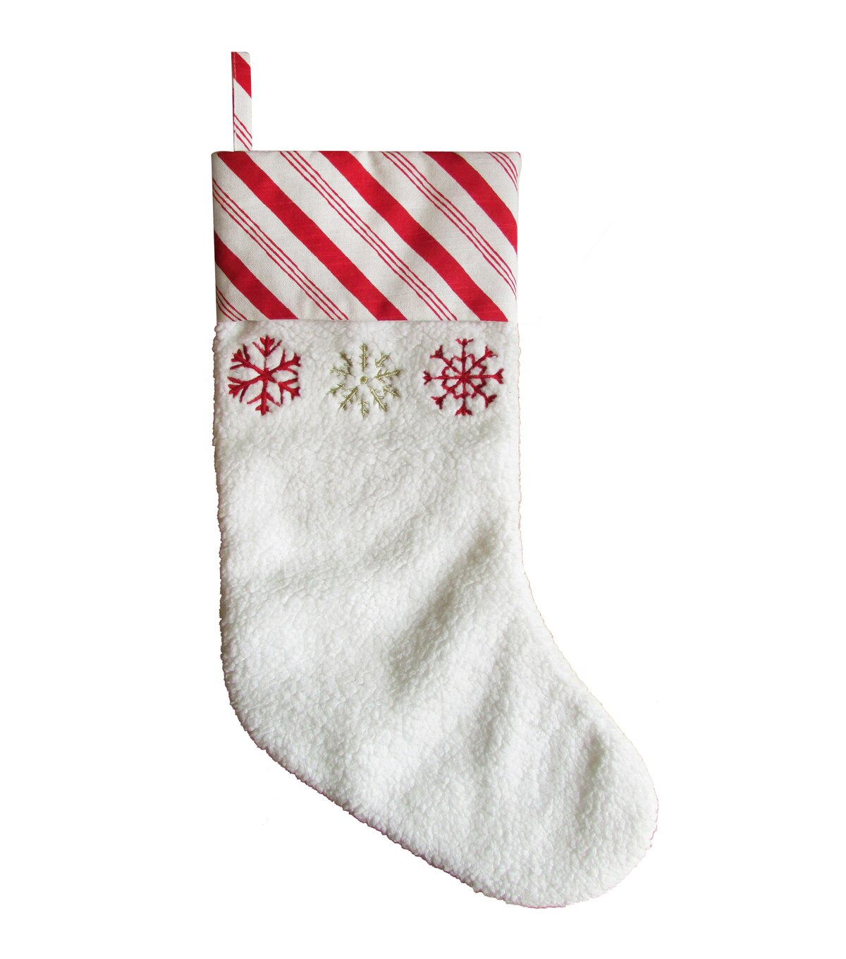 Place & Time Christmas Stocking Striped with Green Cuff