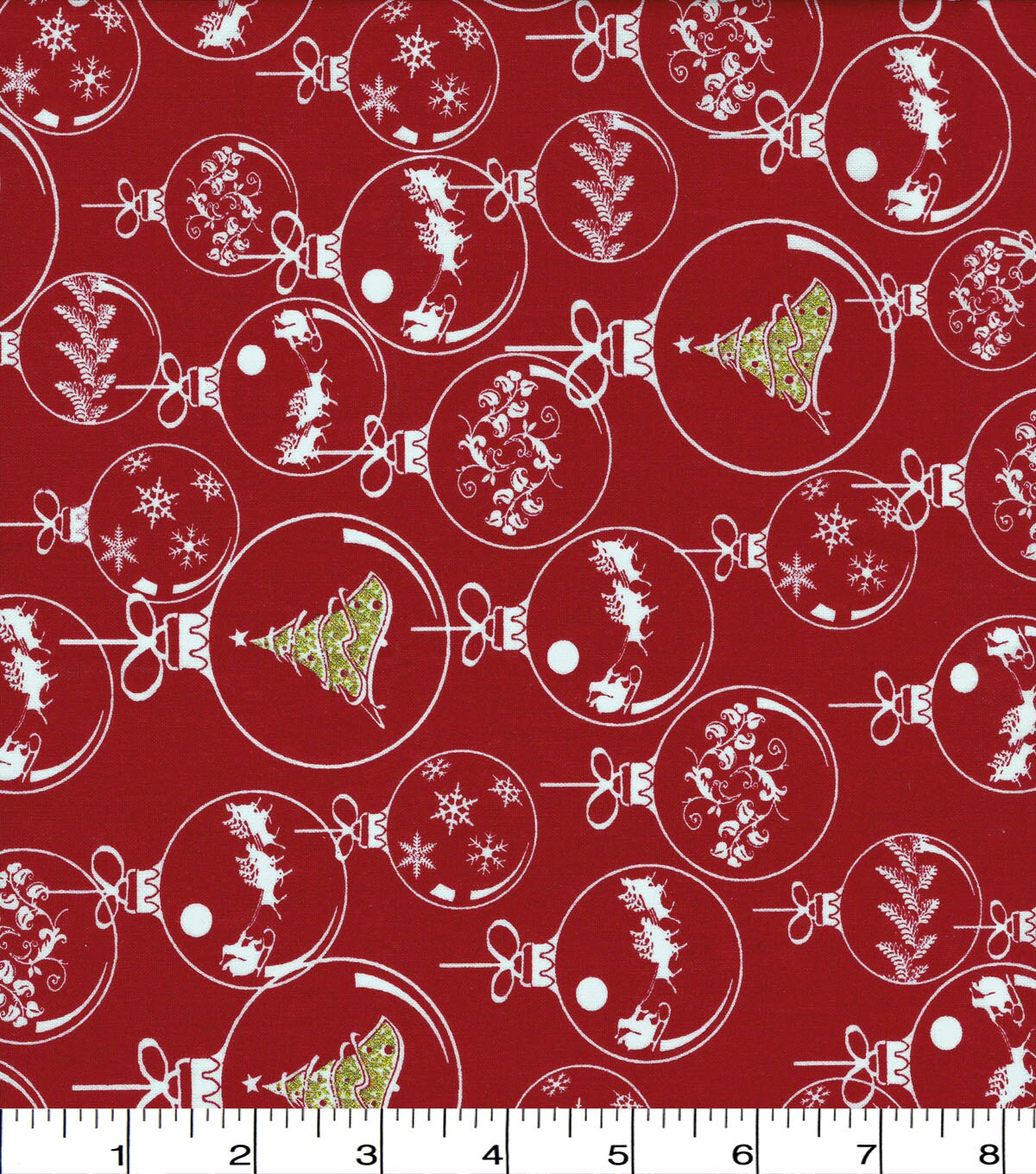 Christmas Cotton Fabric Ornaments on Red | JOANN