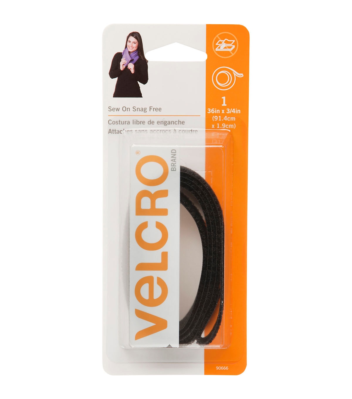Velcro, Soft And Flexible Sew-On Tape - 30 White, 30 x 5/8
