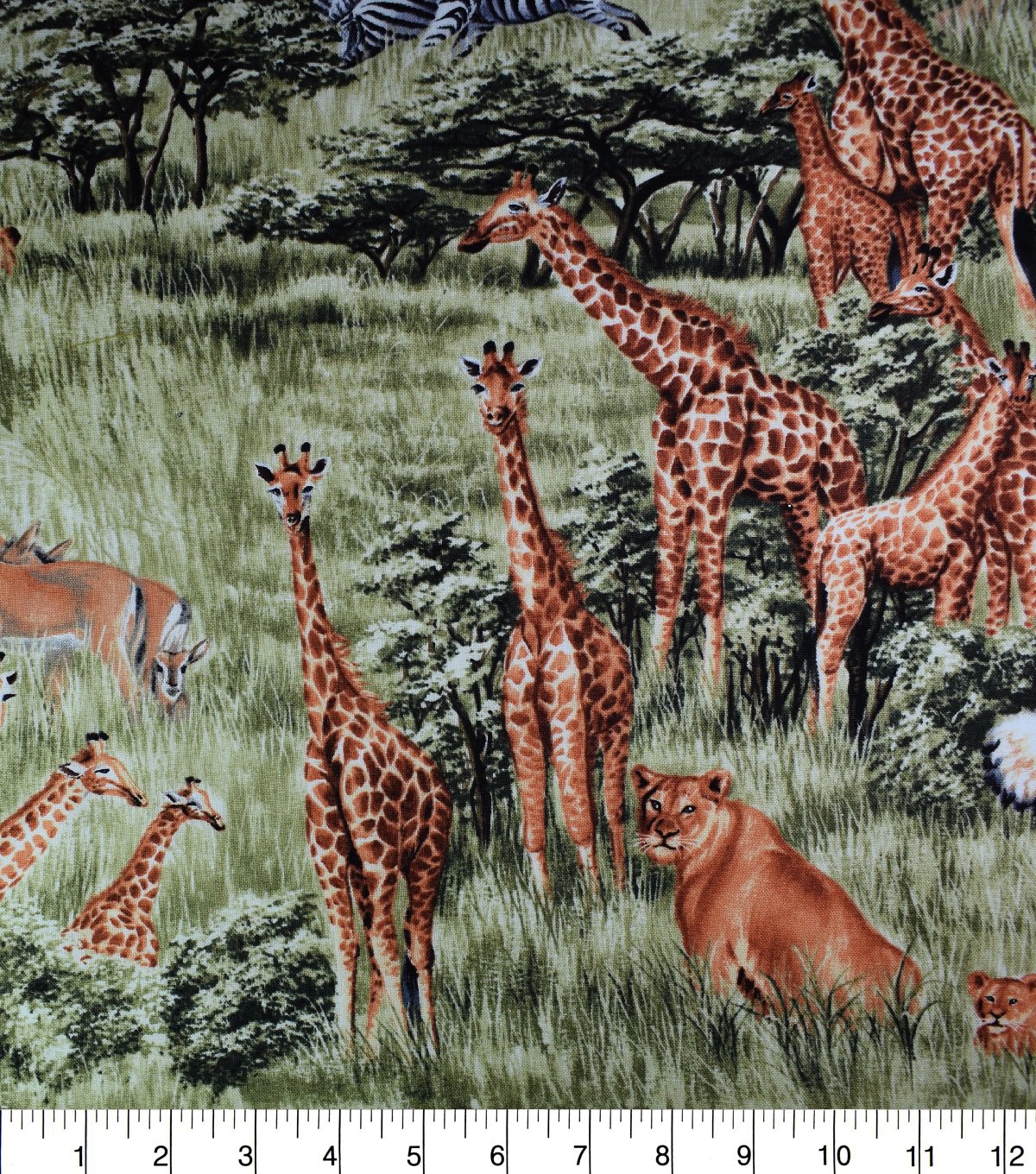 fabric with safari animals on it