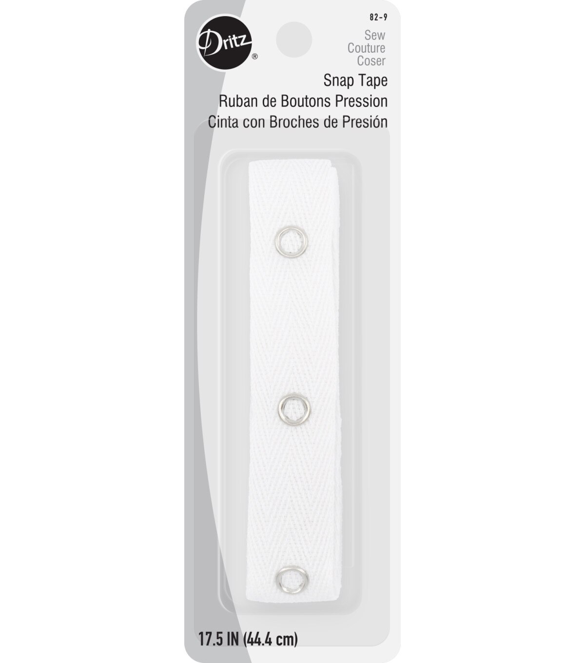 Dritz® White Cotton Tape/Metal Snaps - Size 4/0 18