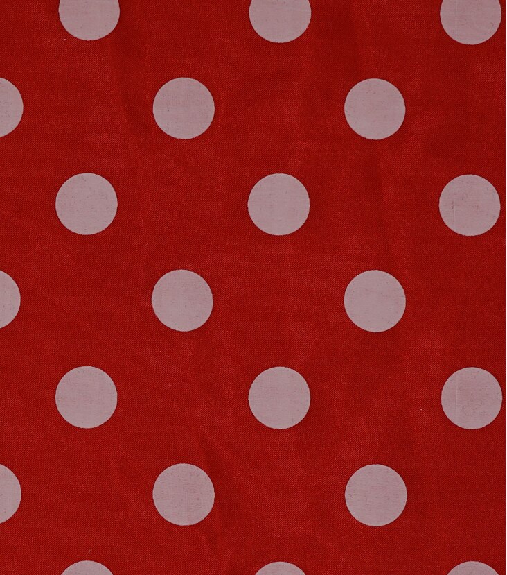 Glitterbug Satin Fabric Polka Dot Red Joann