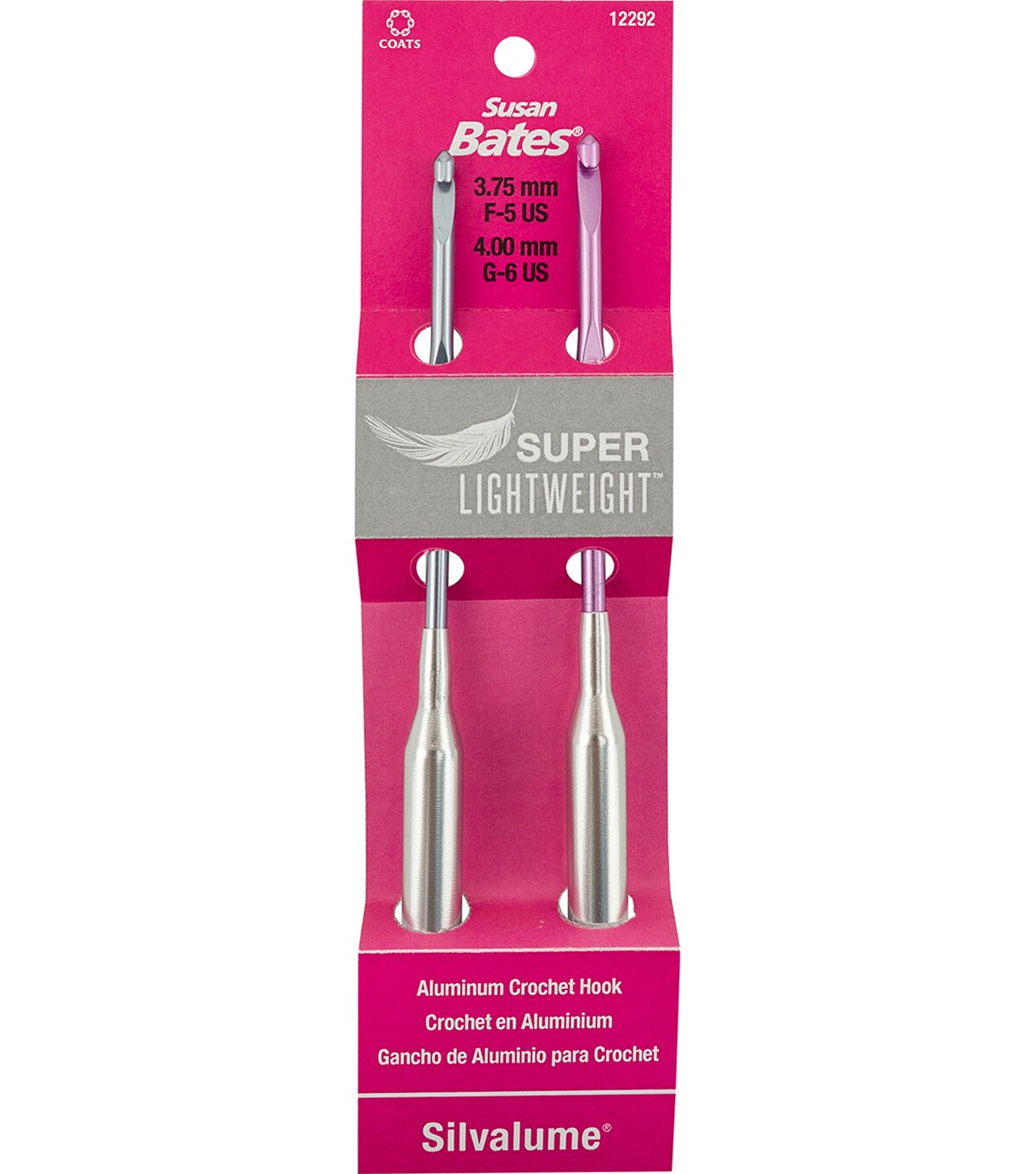 Susan Bates Silvalume Super Lightweight 2 pk Crochet Hooks JOANN