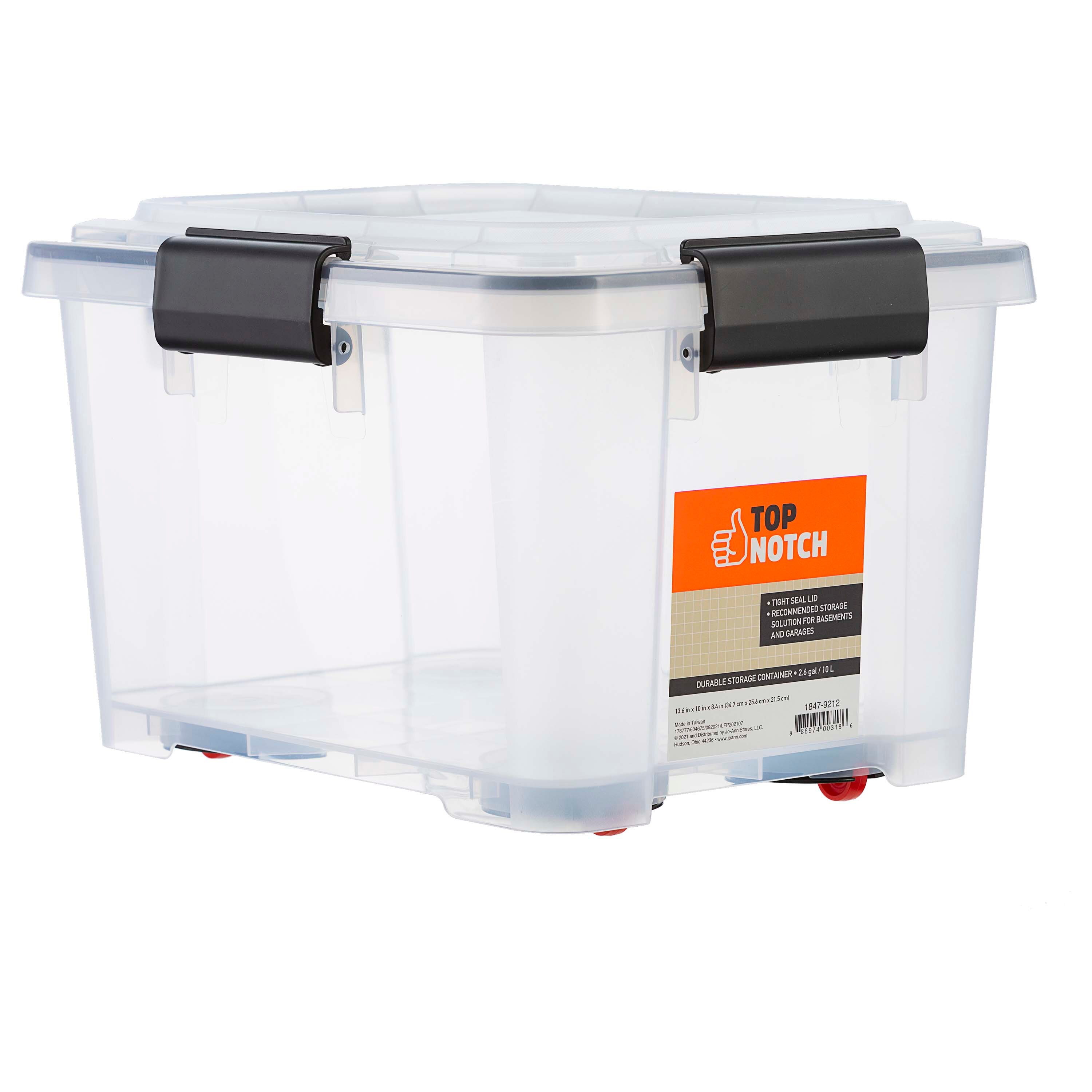 10 Liter Clear Durable Plastic Storage Box With Lid by Top Notch