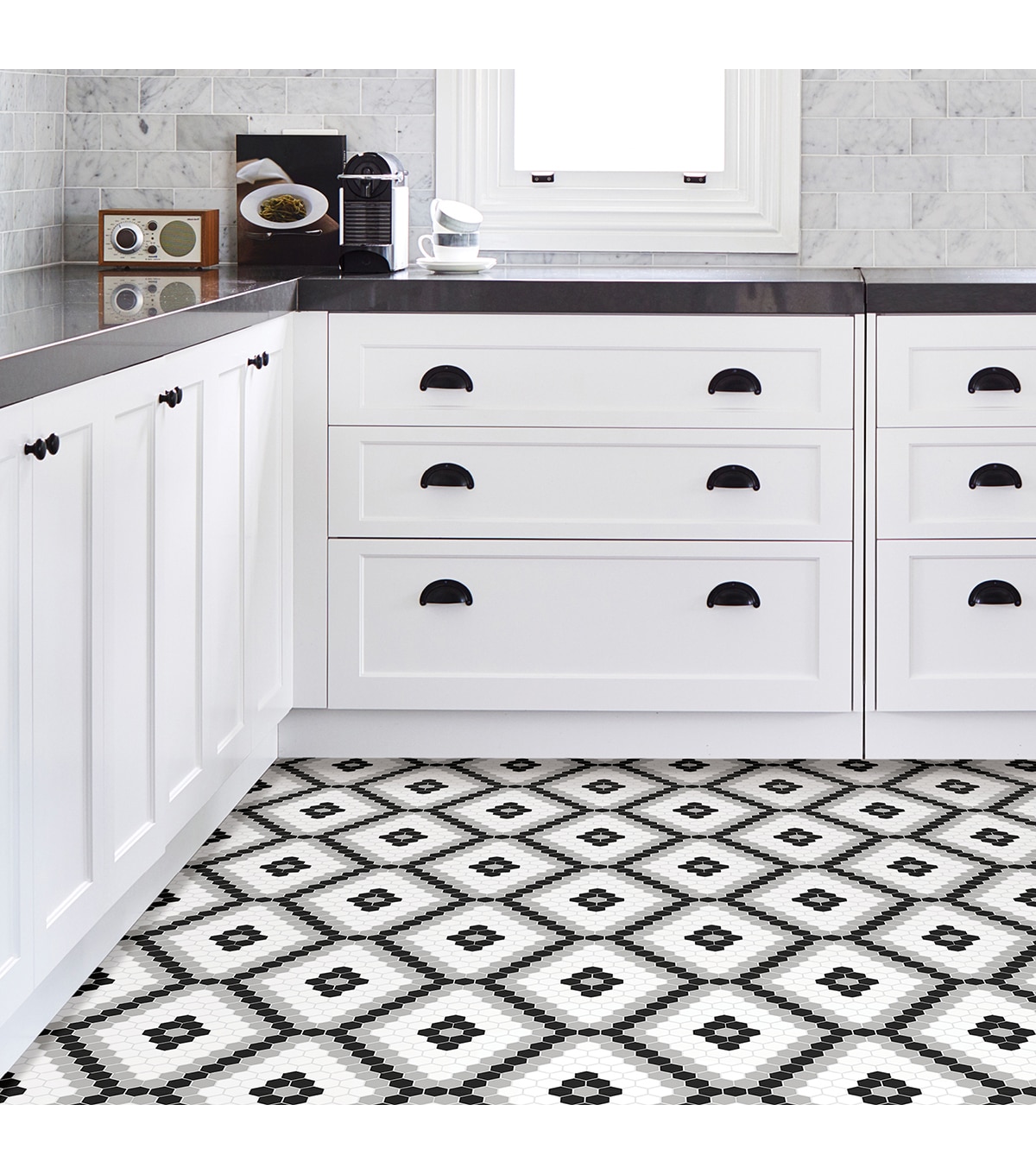 Floorpops Peel & Stick Floor Tiles-Black and White | JOANN